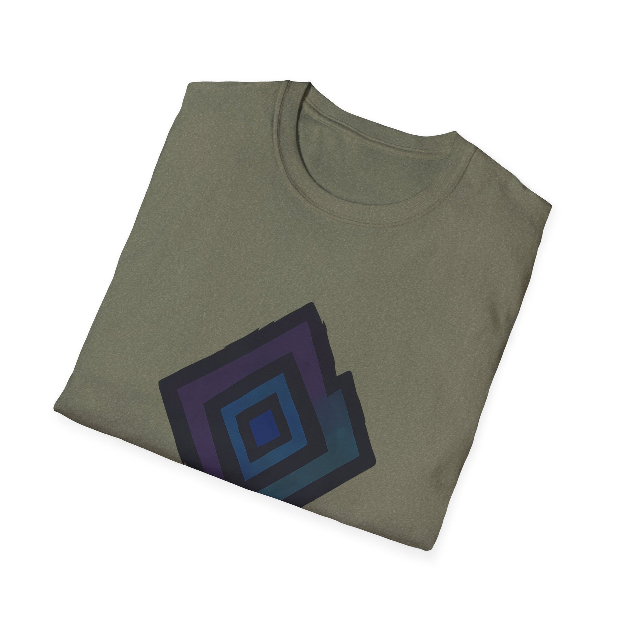 Geometric Art Unisex Softstyle T-Shirt, Comfortable Tee, Casual Wear, Gift for Artsy Friends, Weekend Outfit, Everyday Fashion