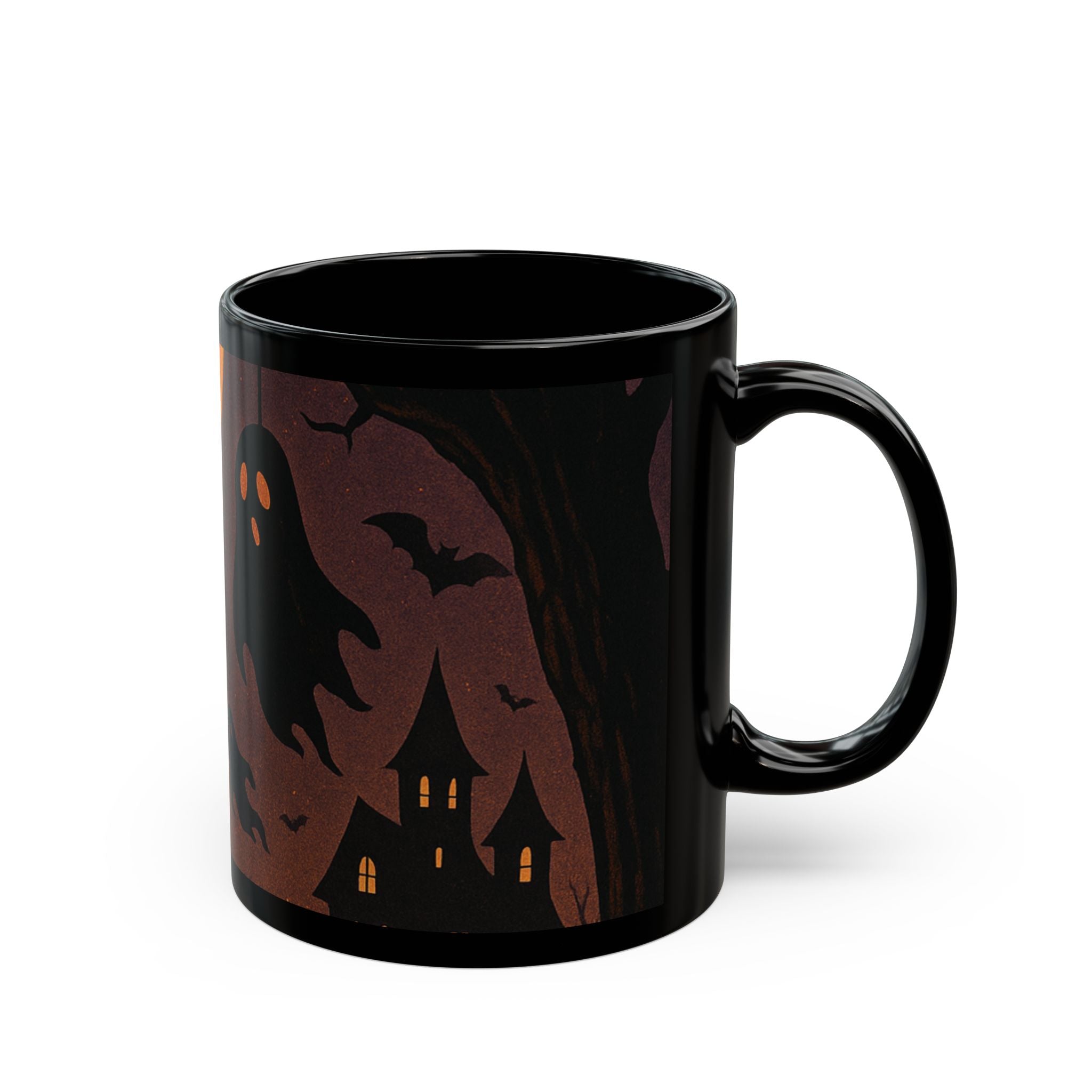 Halloween Ghostly Black Mug