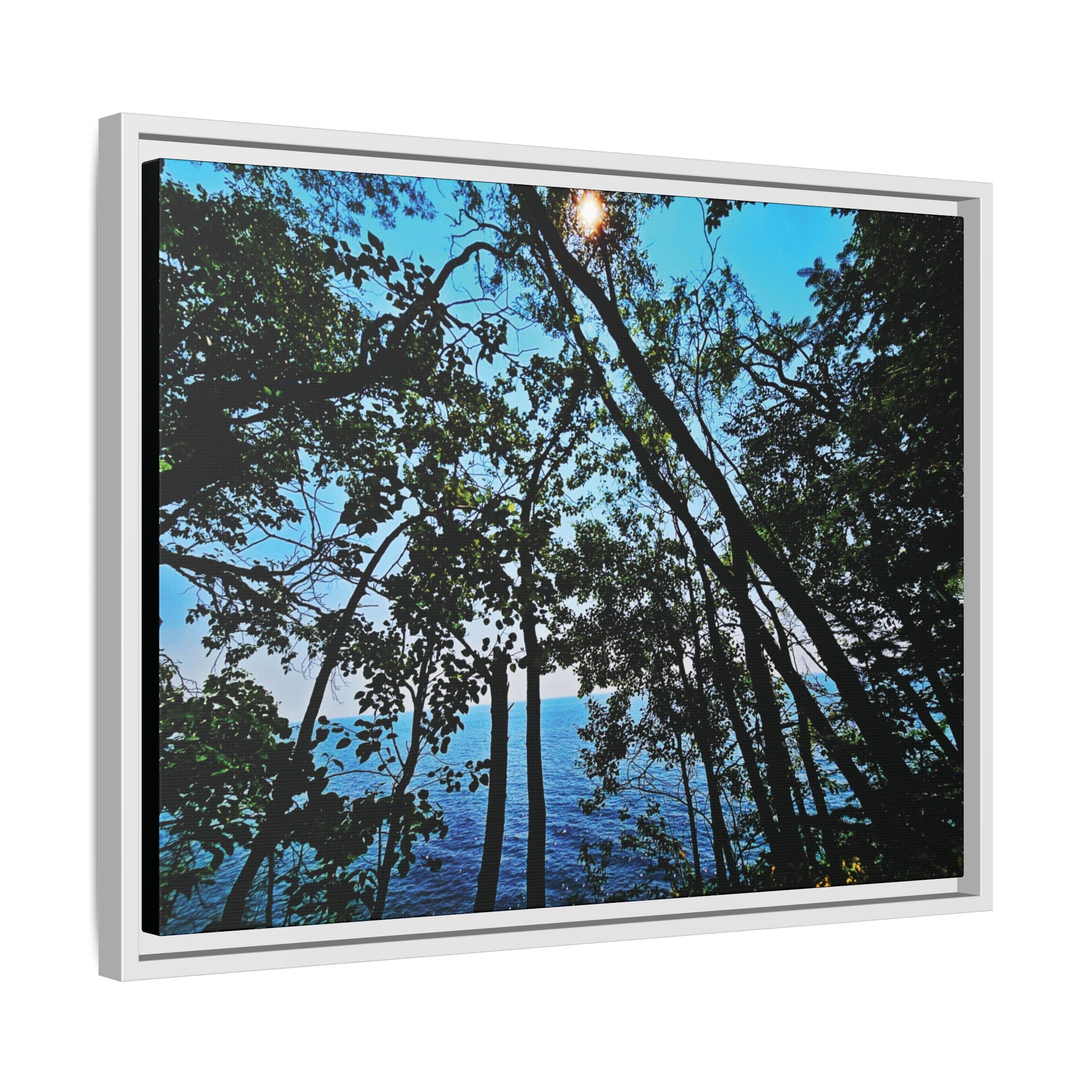 Blue Beyond the Branches Framed Matte Canvas Wall Art