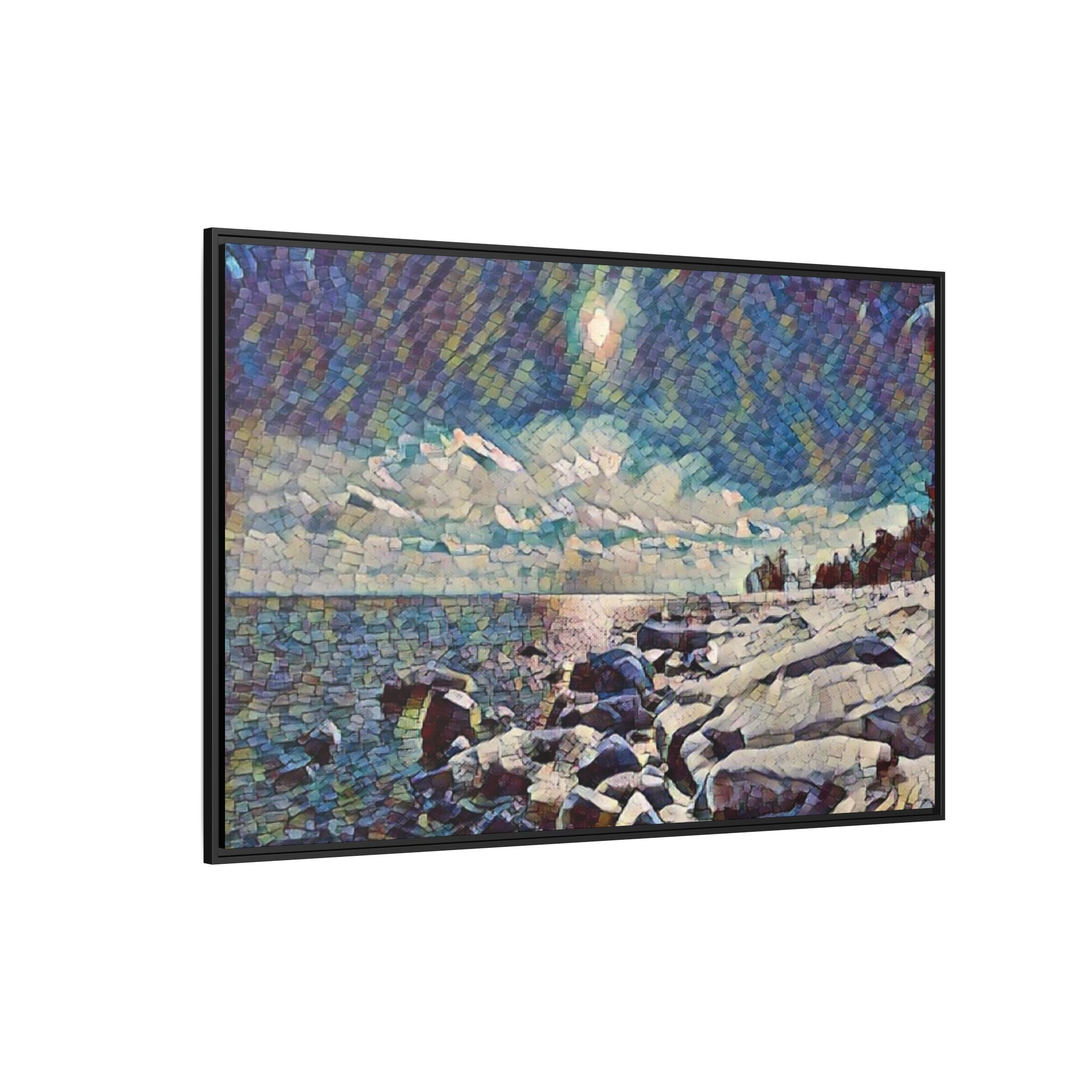 Shimmering Shore Framed Matte Canvas Art Print