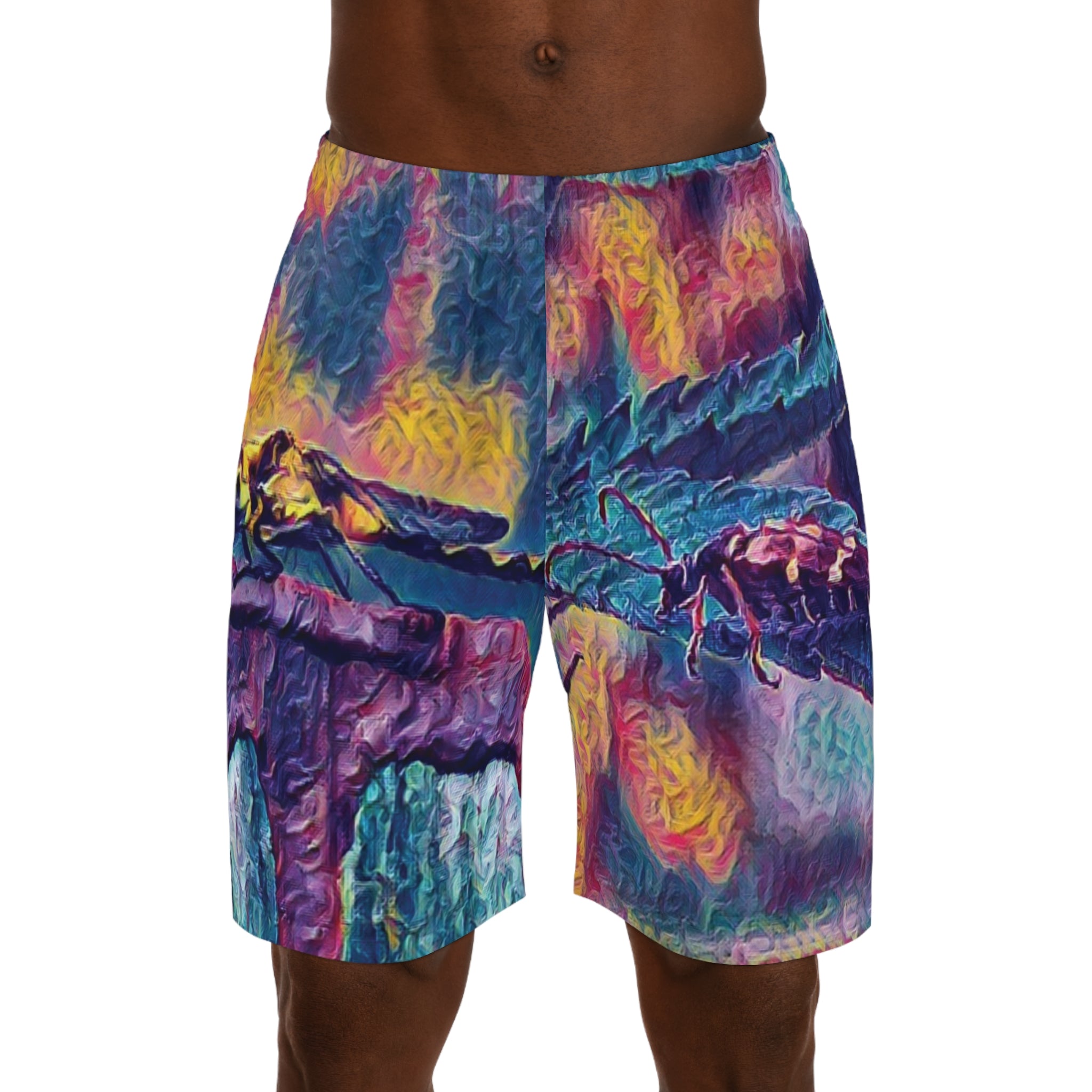 Neon Hunter Sentinel of the Crimson Arch Men's Jogger Shorts