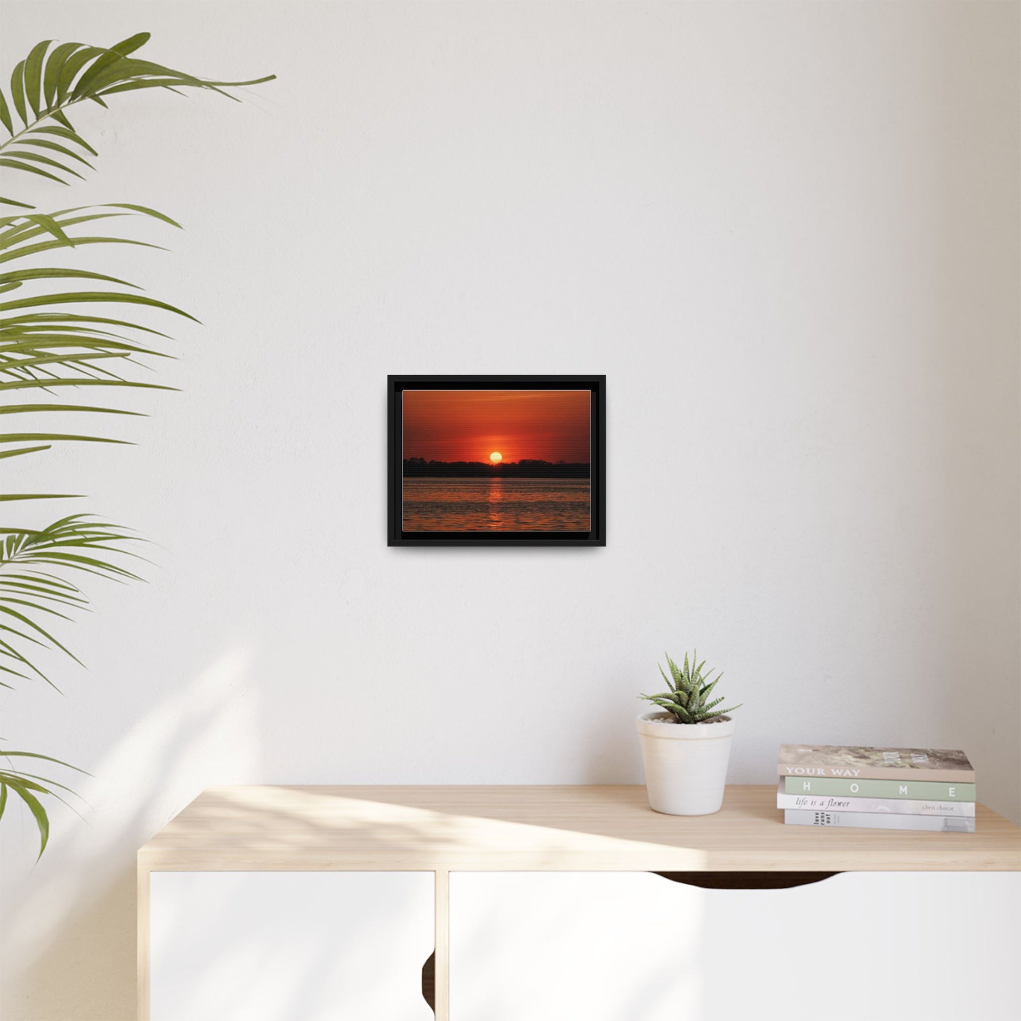 Framed Sunset Canvas Art, Colorful Wall Decor for Home, Gift for Nature Lovers, Sunset Photography