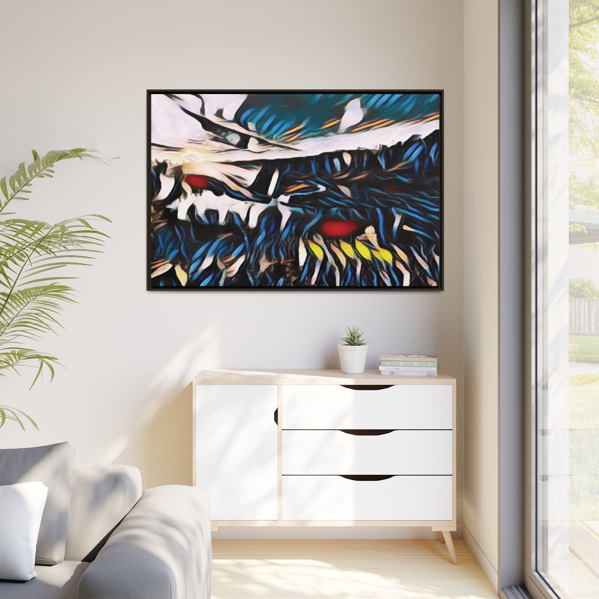 Gooseberry River Meander Bend Framed Abstract Art Print