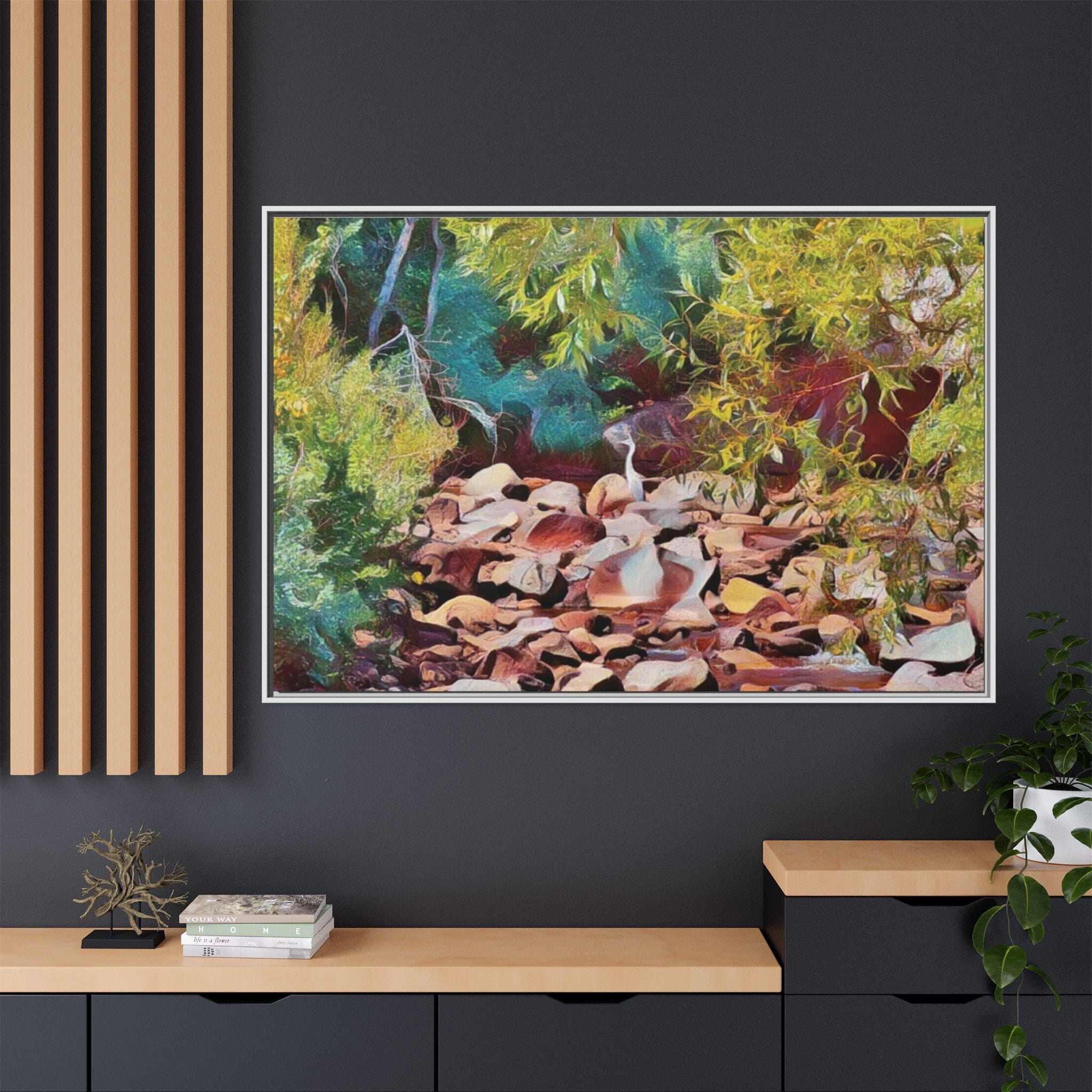 Where Stillness Hunts Framed Matte Canvas Art Print