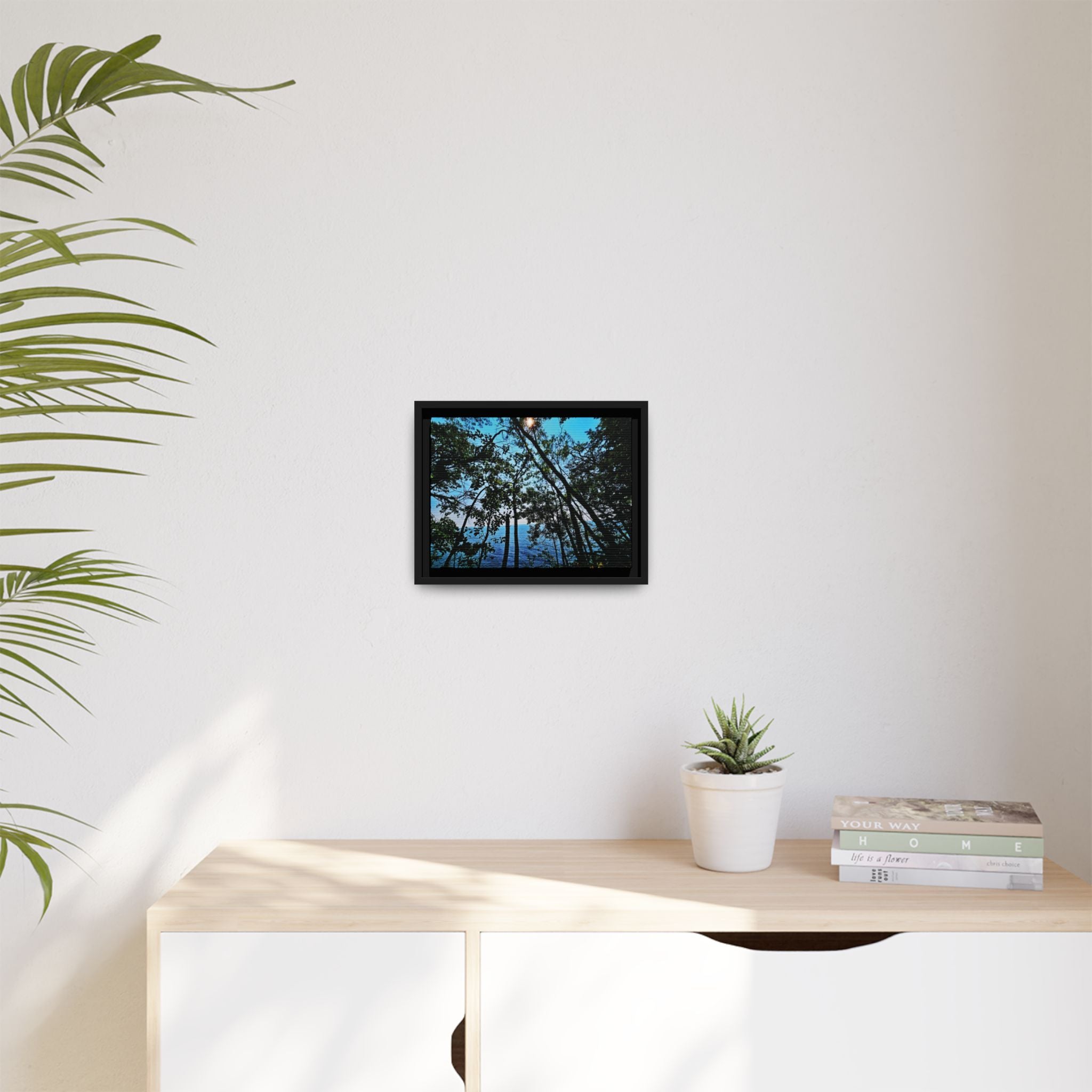 Blue Beyond the Branches Framed Matte Canvas Wall Art