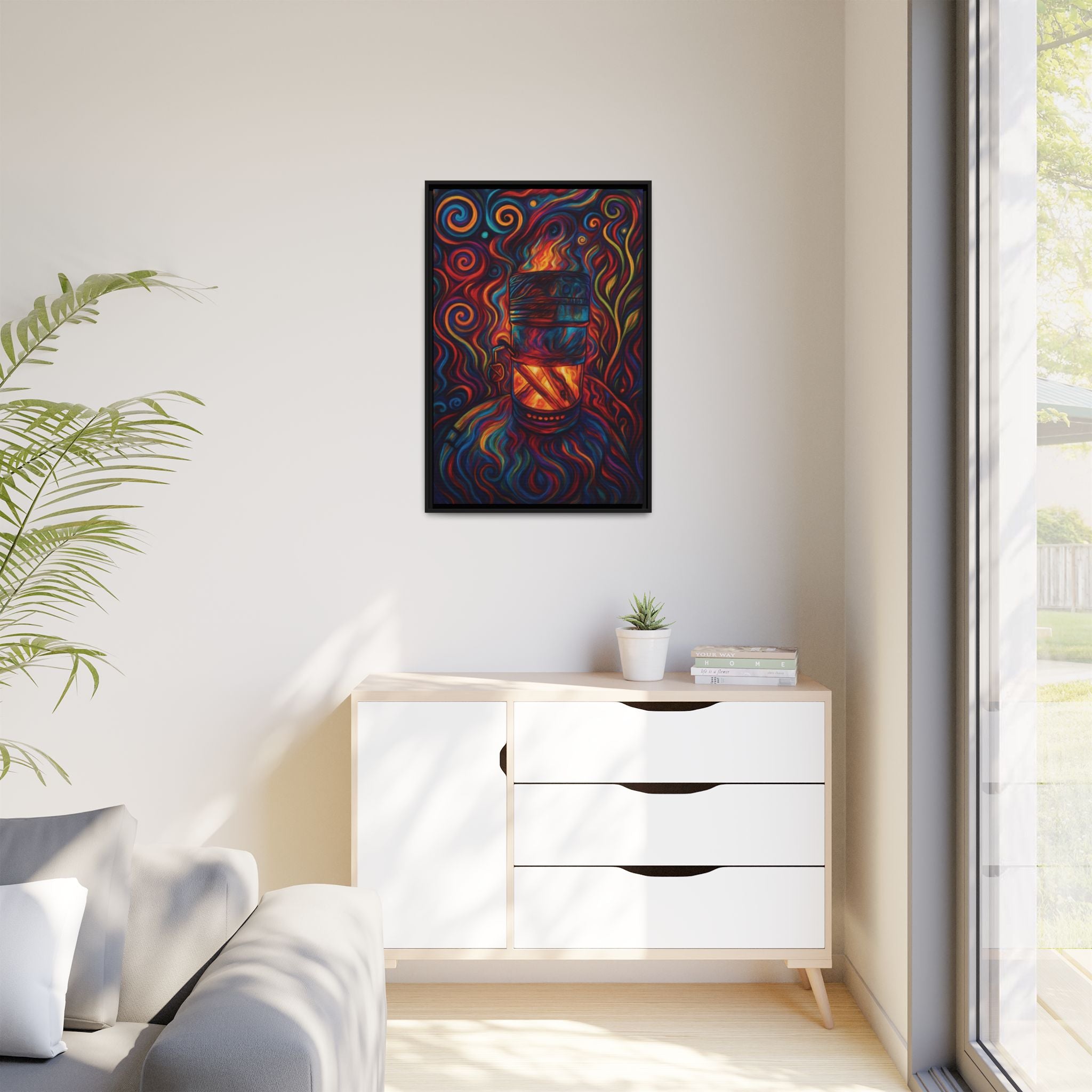 Inferno Core Framed Canvas Art