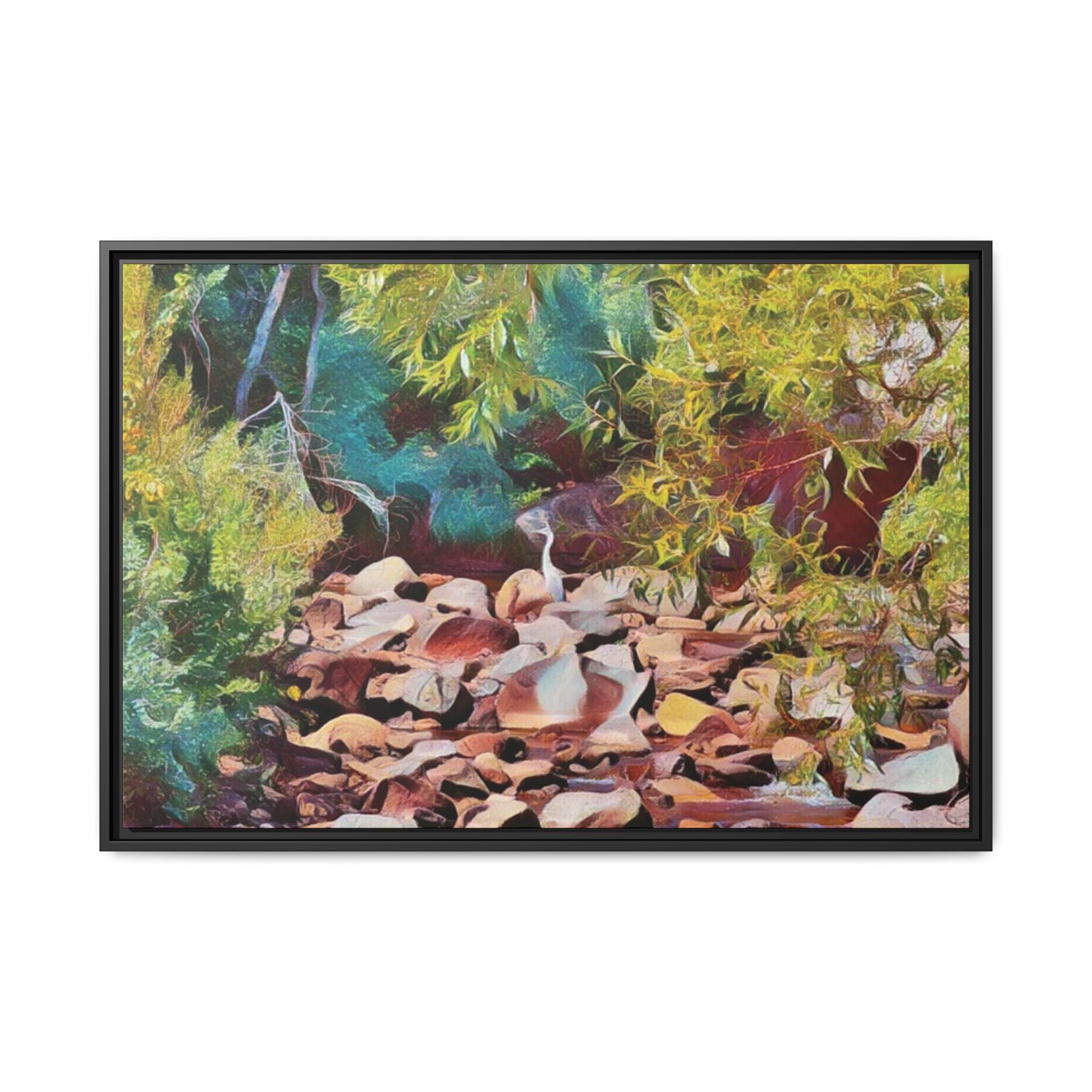 Where Stillness Hunts Framed Matte Canvas Art Print