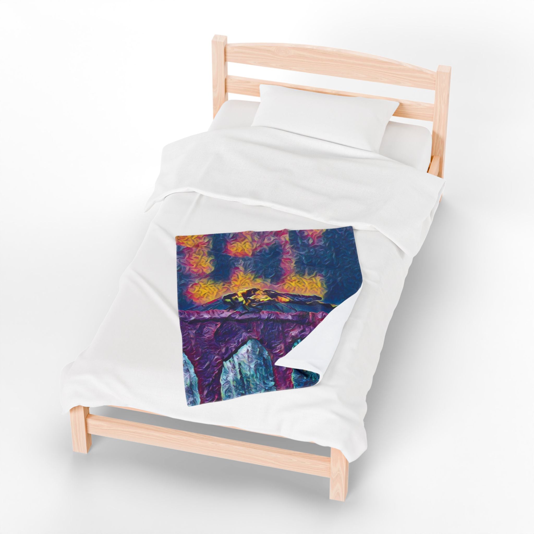 Sentinel of the Crimson Arch Velveteen Plush Blanket