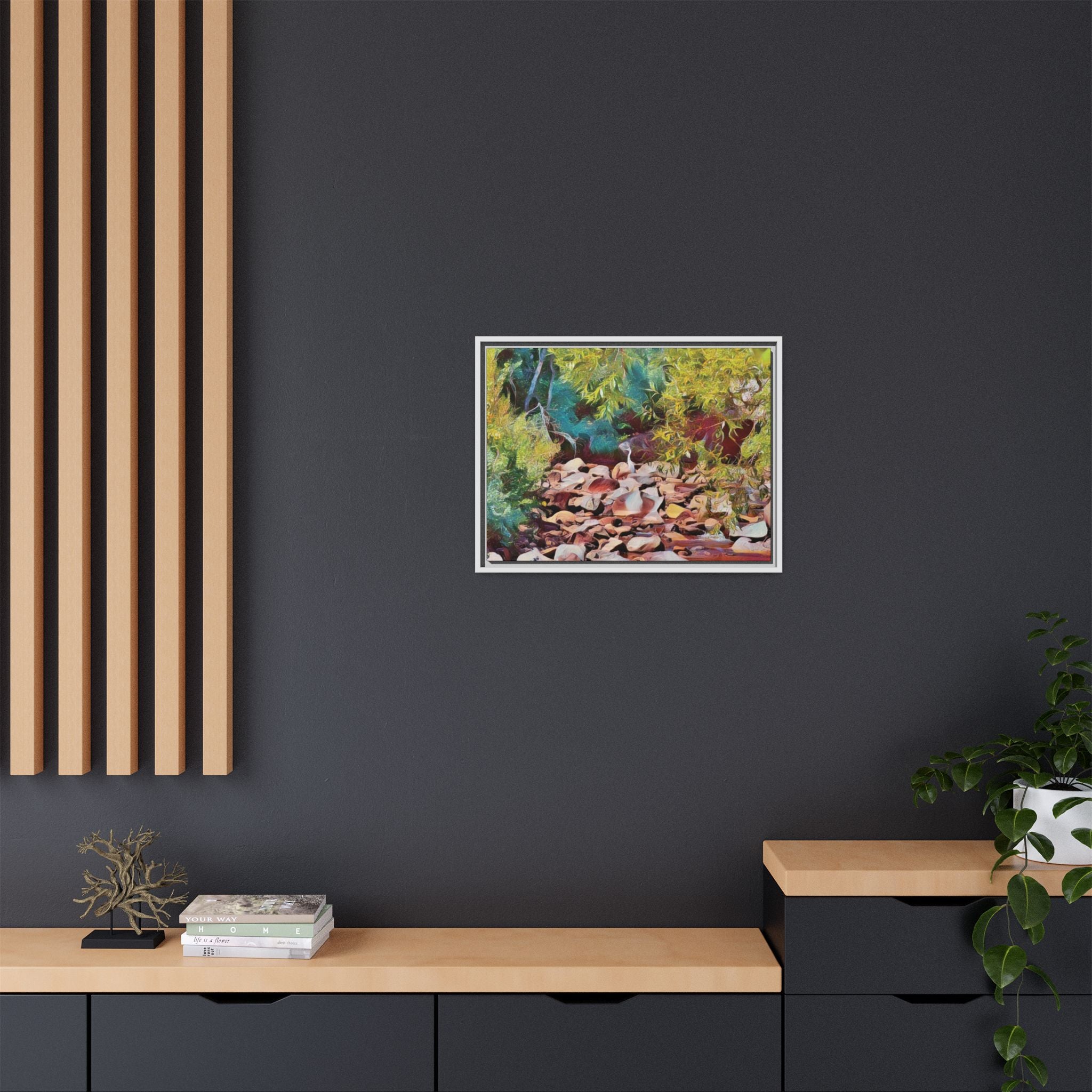 Where Stillness Hunts Framed Matte Canvas Art Print