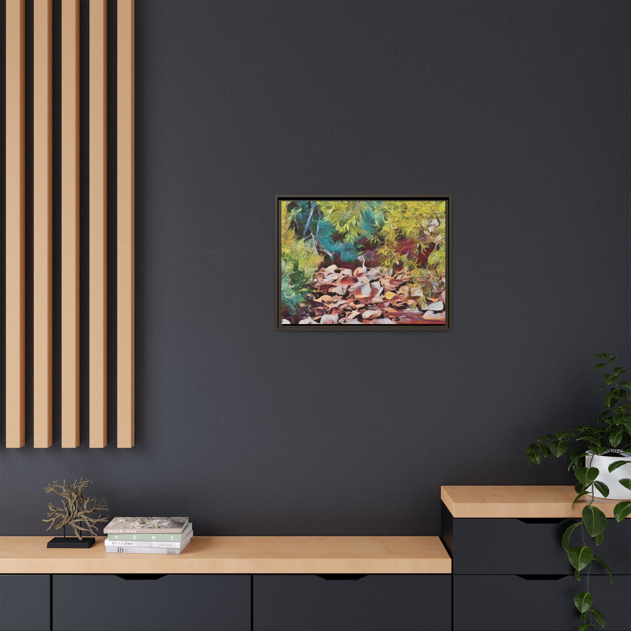 Where Stillness Hunts Framed Matte Canvas Art Print