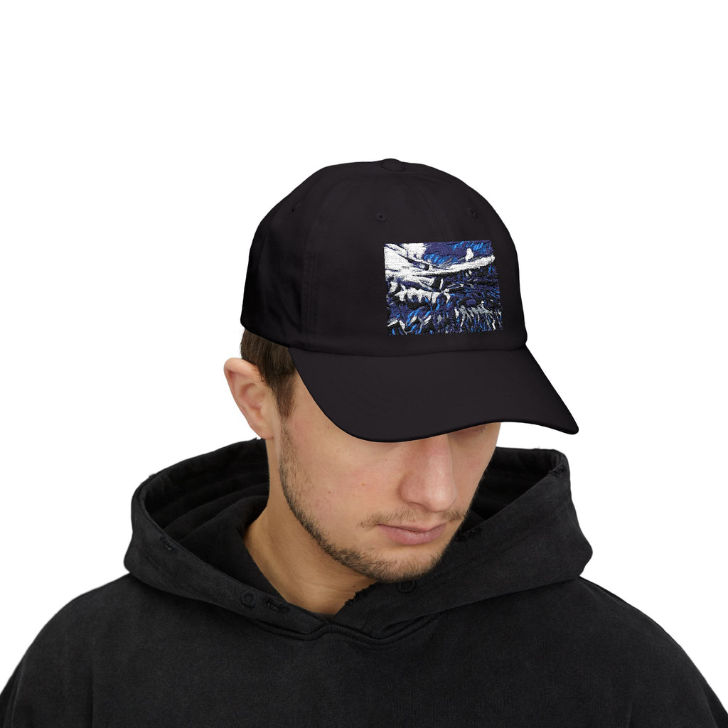 Abstract Gooseberry River Meander Bend Classic Dad Cap