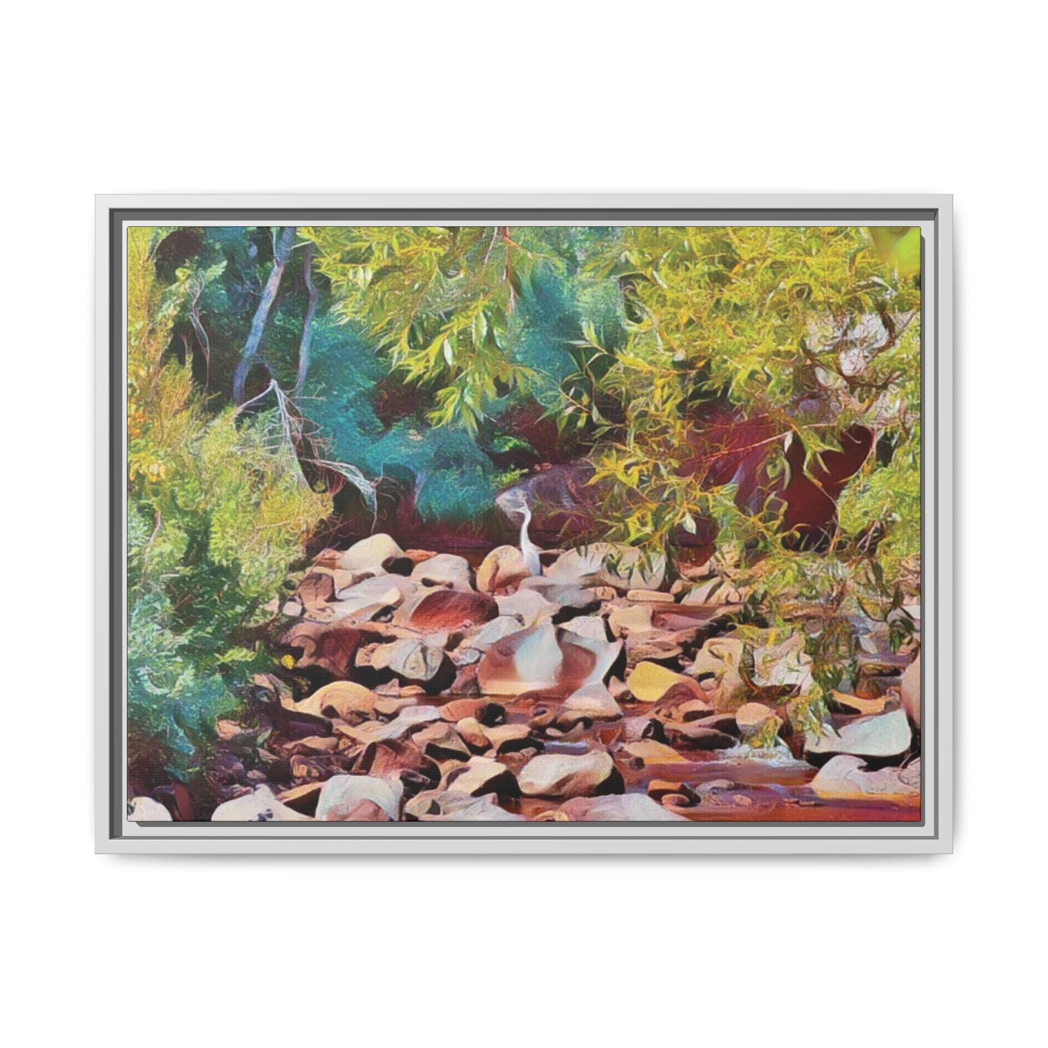 Where Stillness Hunts Framed Matte Canvas Art Print