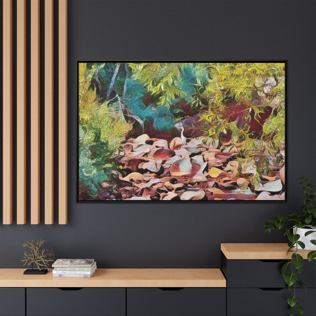 Where Stillness Hunts Framed Matte Canvas Art Print