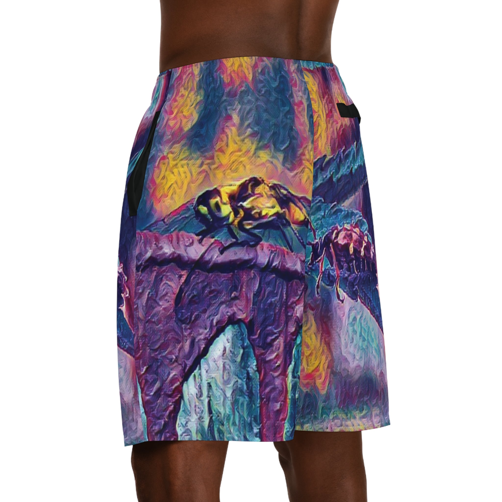 Neon Hunter Sentinel of the Crimson Arch Men's Jogger Shorts