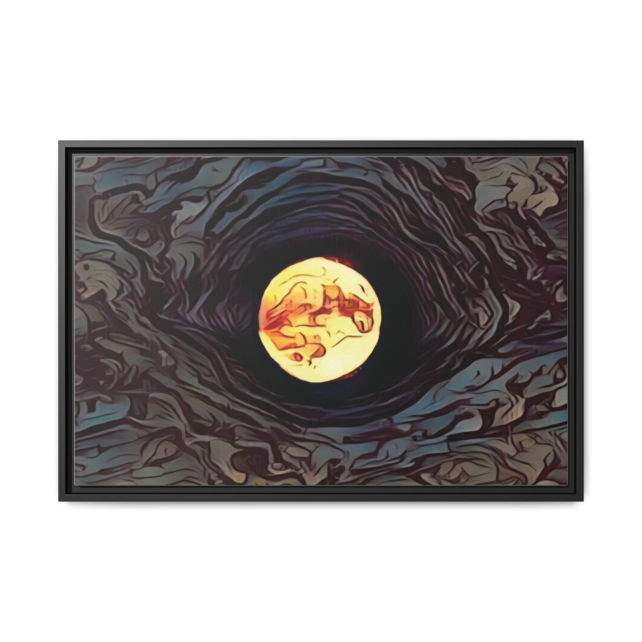 Full Sturgeon Moon Abstract Framed Canvas Art Print