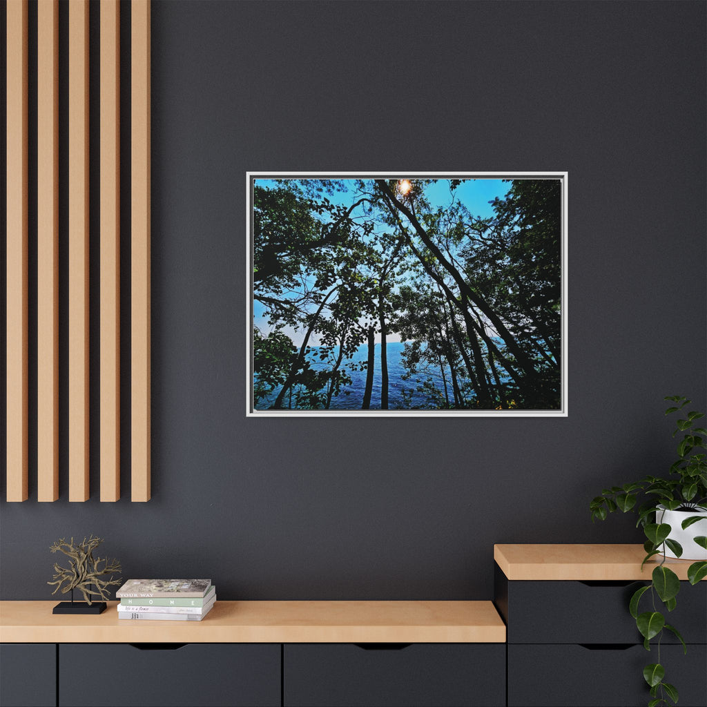 Blue Beyond the Branches Framed Matte Canvas Wall Art