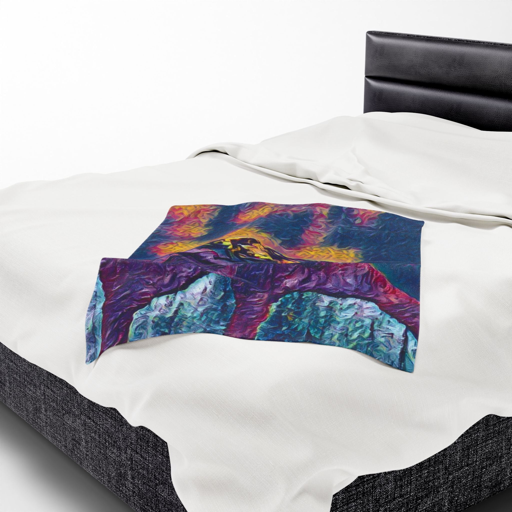 Sentinel of the Crimson Arch Velveteen Plush Blanket