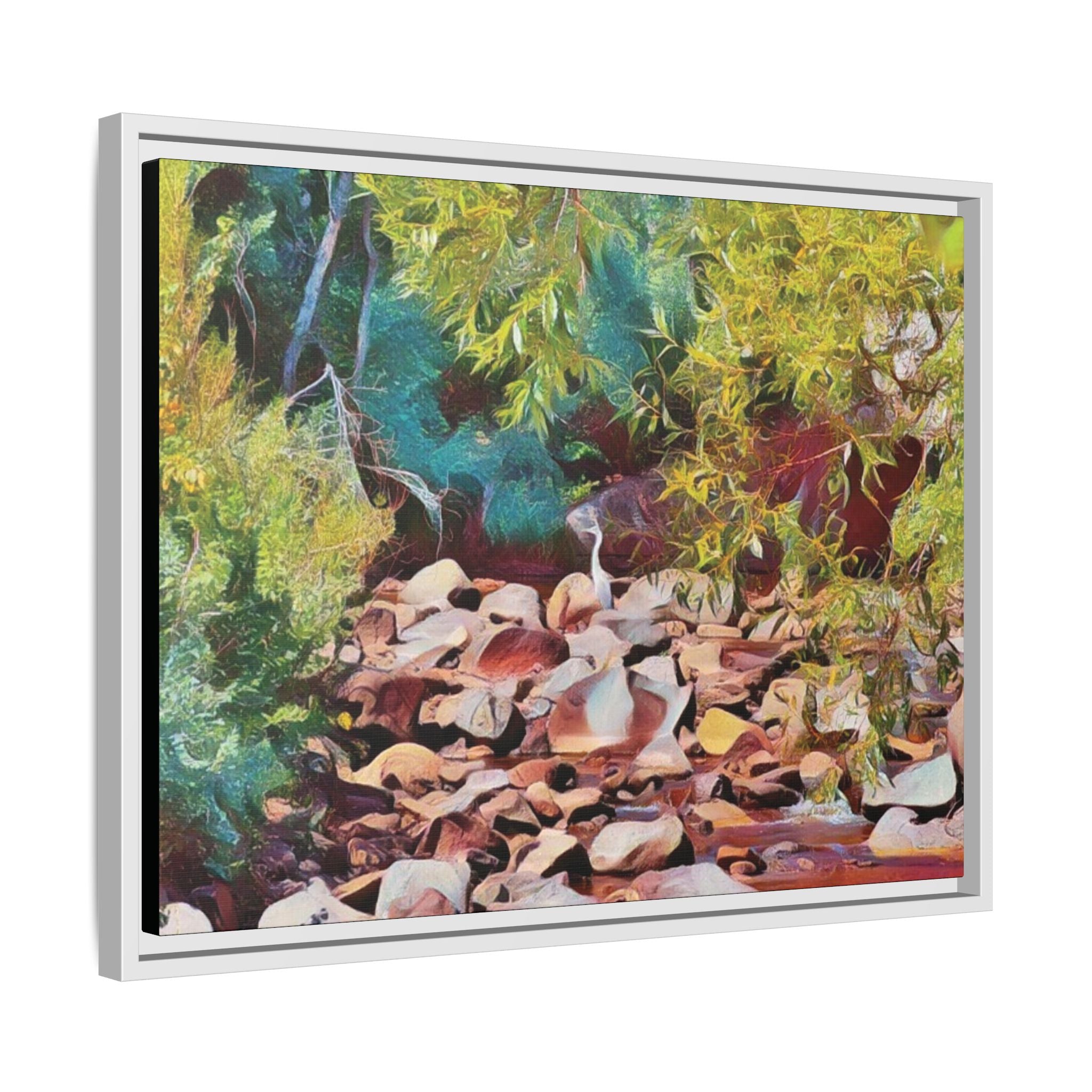 Where Stillness Hunts Framed Matte Canvas Art Print