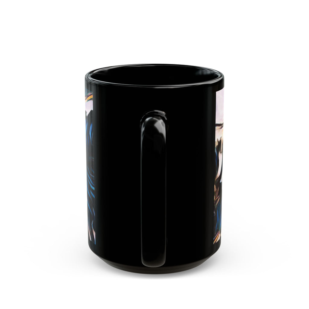 Gooseberry River Meander Bend Black Mug