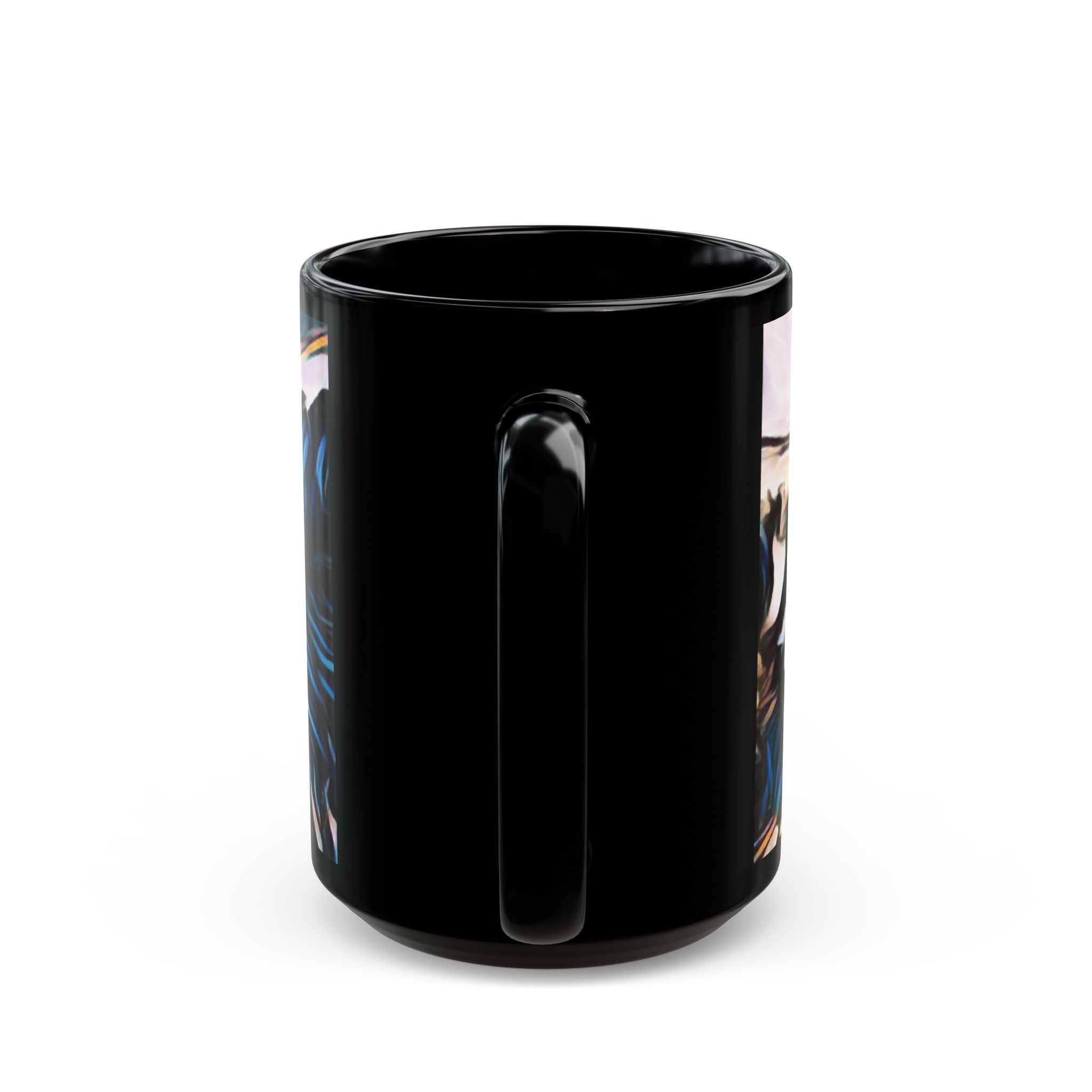 Gooseberry River Meander Bend Black Mug