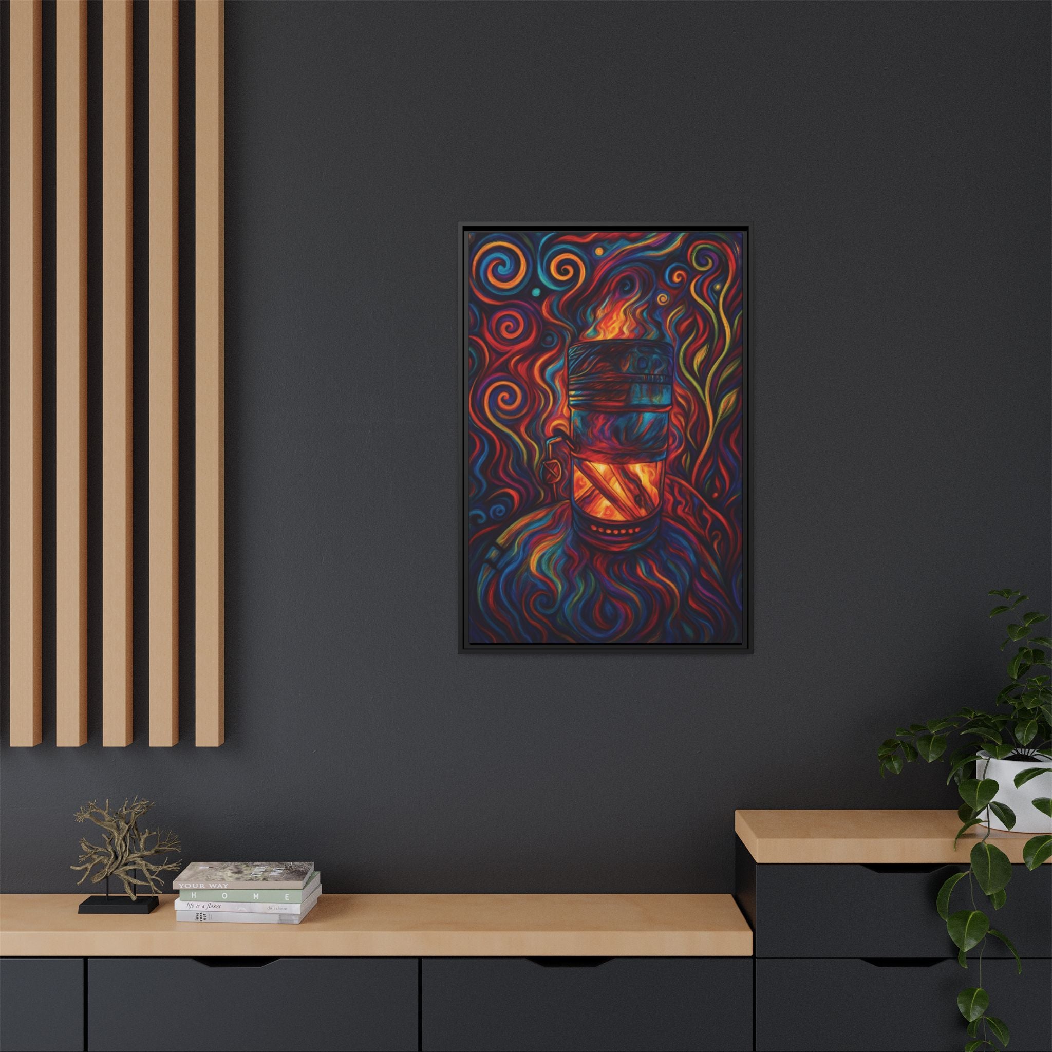 Inferno Core Framed Canvas Art