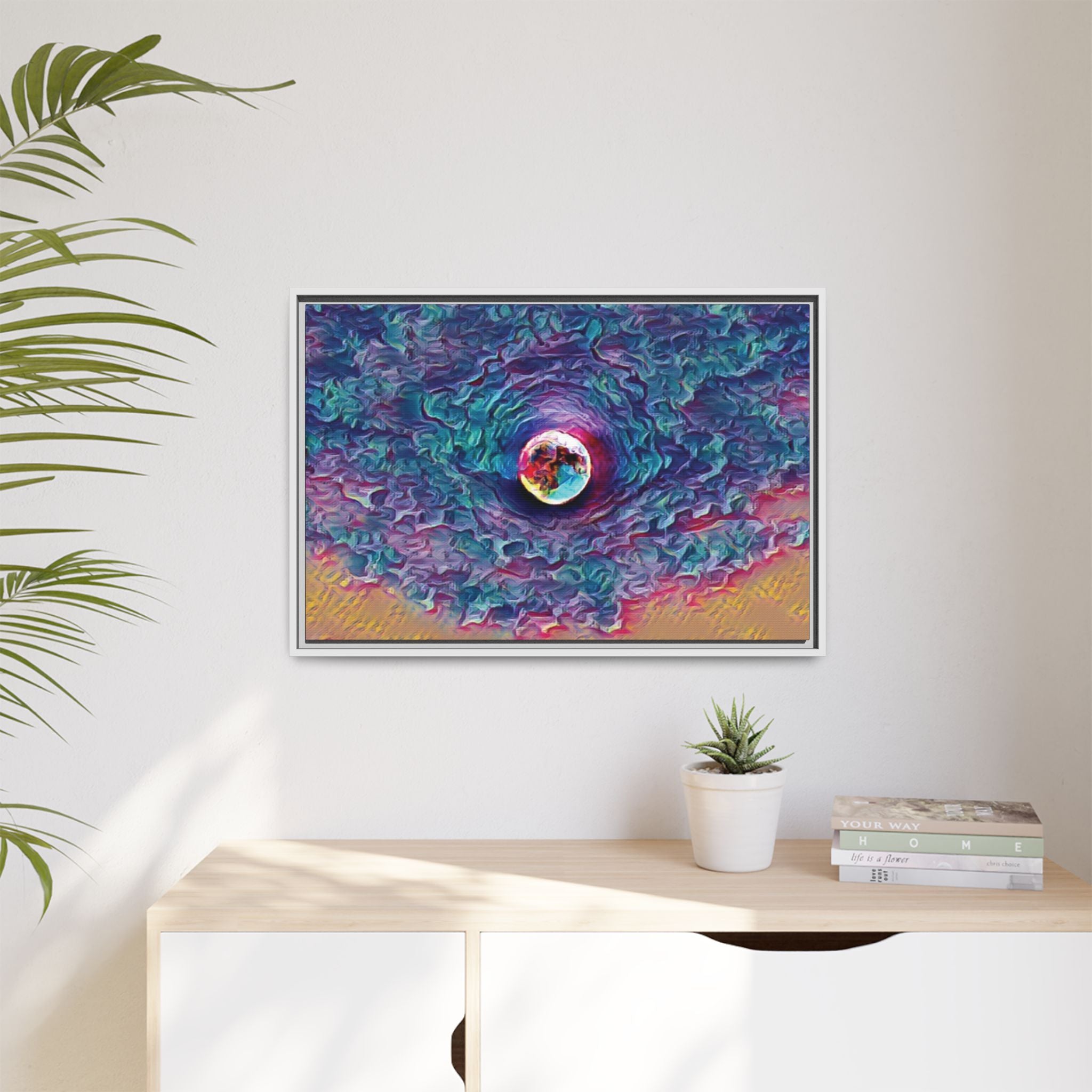 Full Sturgeon Moon Framed Canvas Art Print