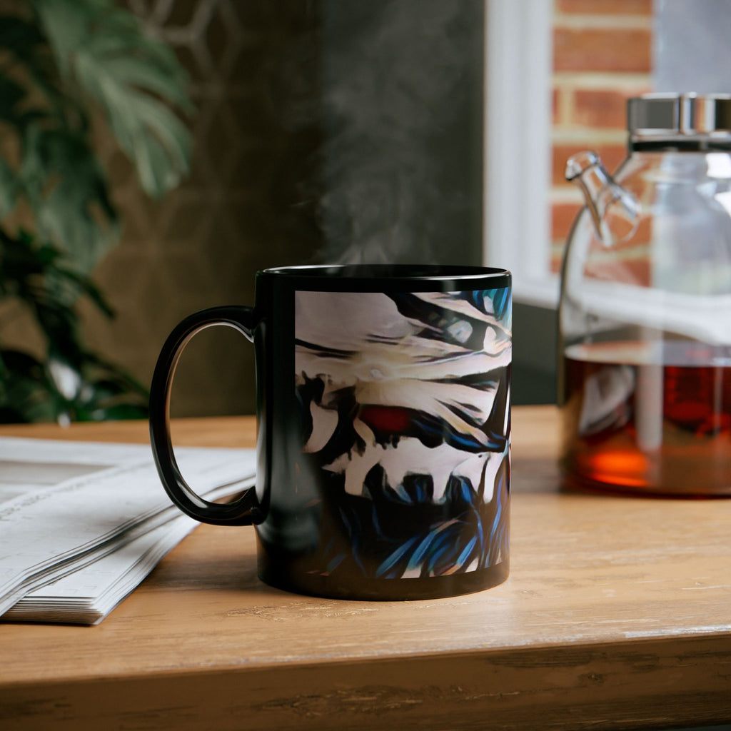 Gooseberry River Meander Bend Black Mug