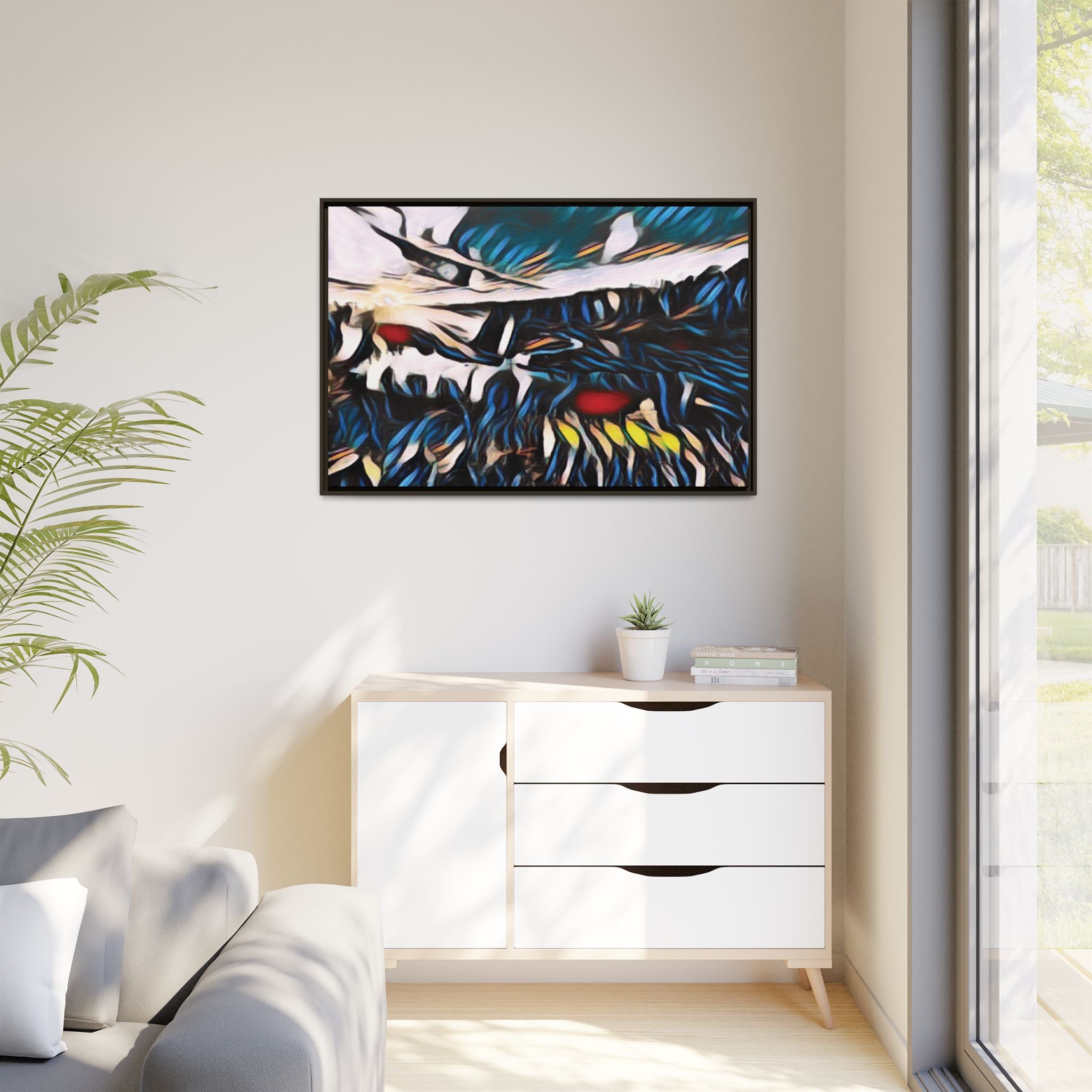 Gooseberry River Meander Bend Framed Abstract Art Print