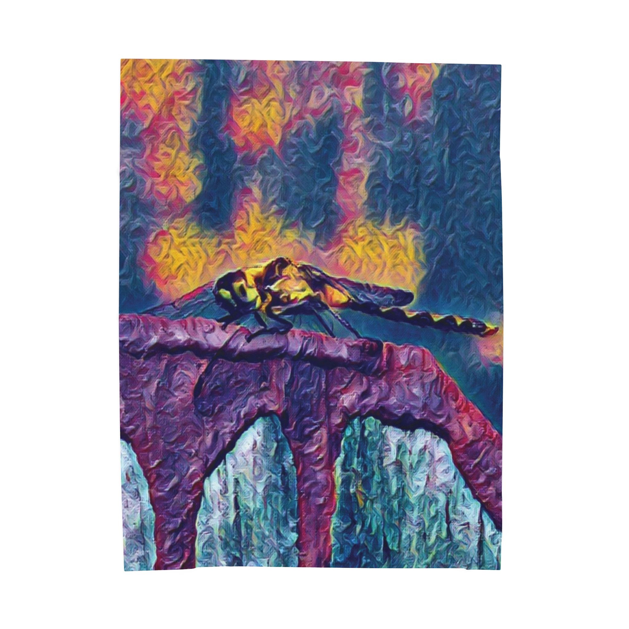 Sentinel of the Crimson Arch Velveteen Plush Blanket