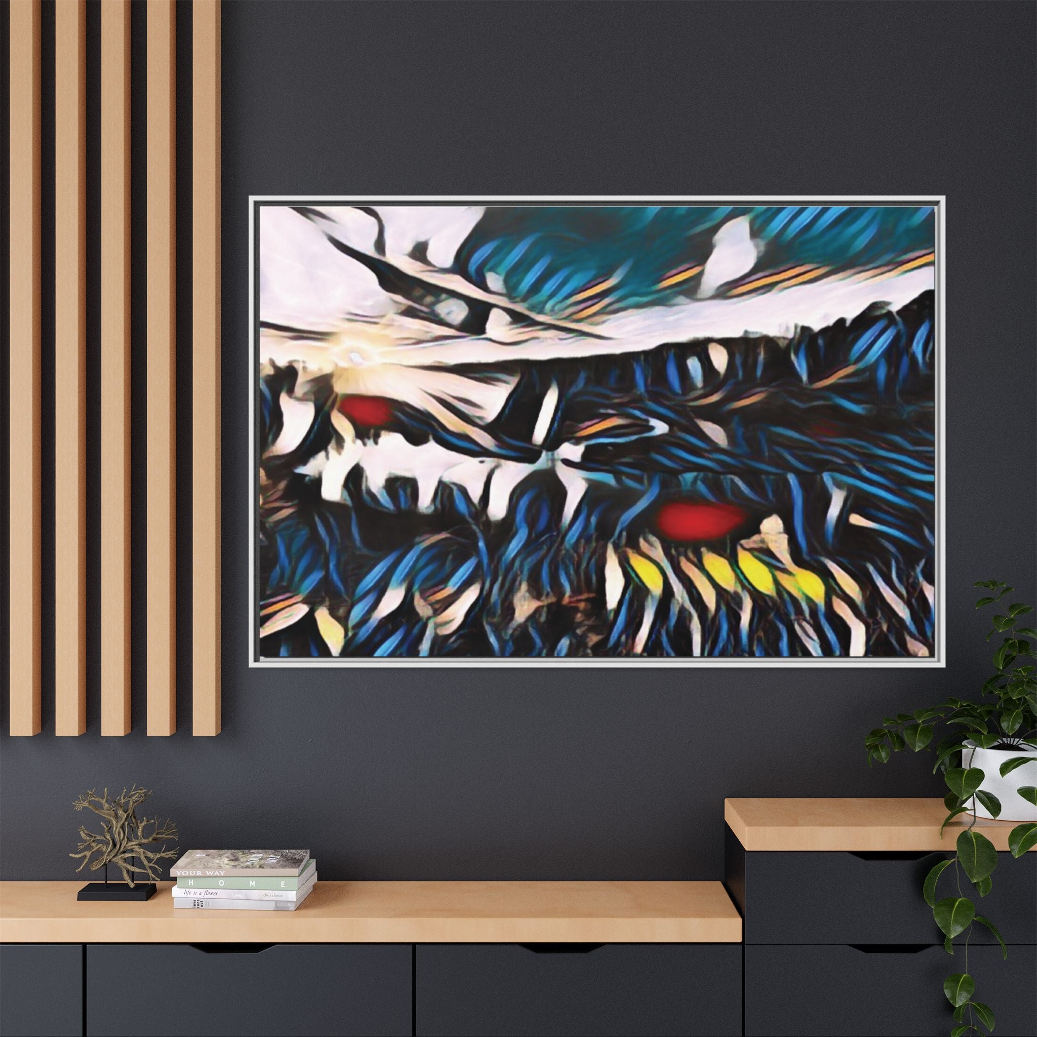 Gooseberry River Meander Bend Framed Abstract Art Print