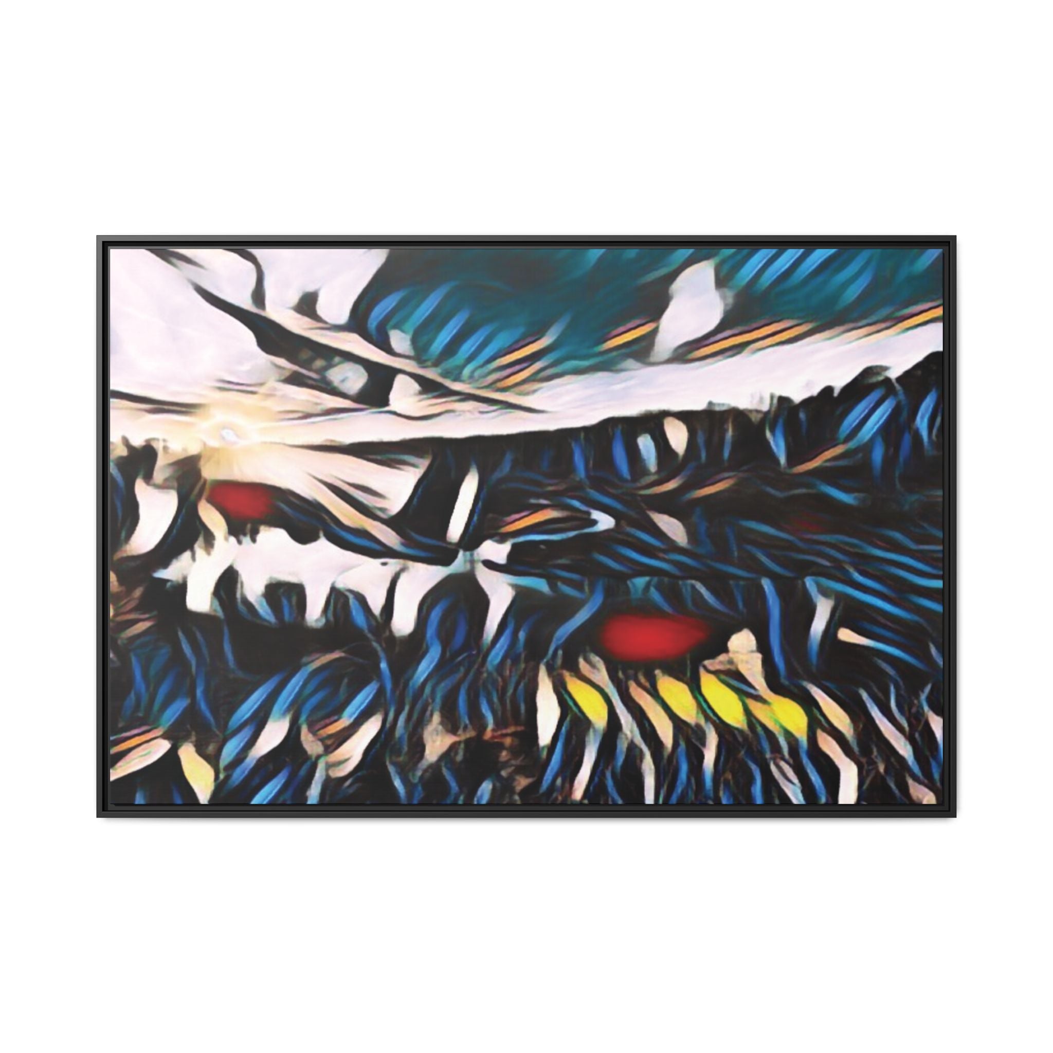 Gooseberry River Meander Bend Framed Abstract Art Print