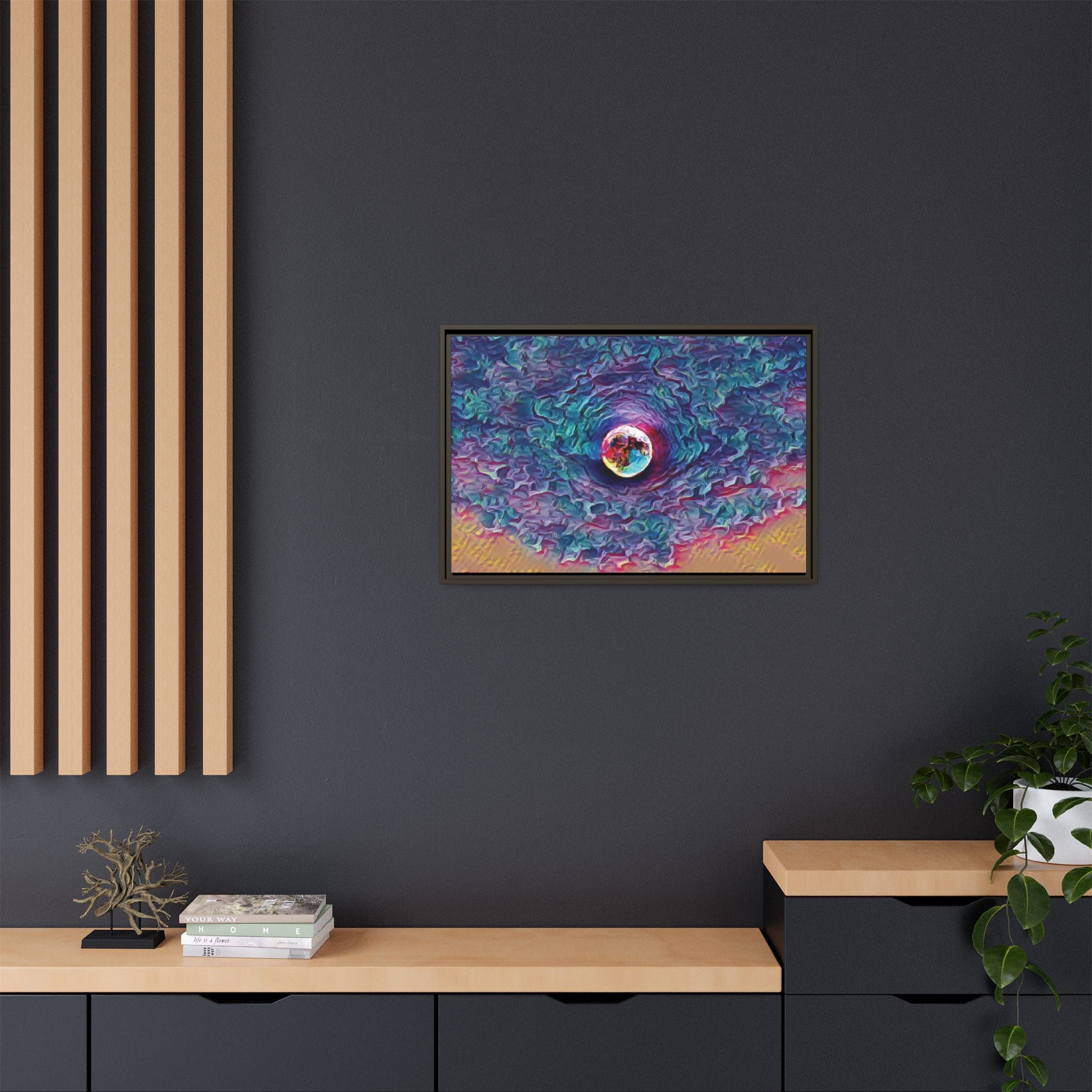 Full Sturgeon Moon Framed Canvas Art Print