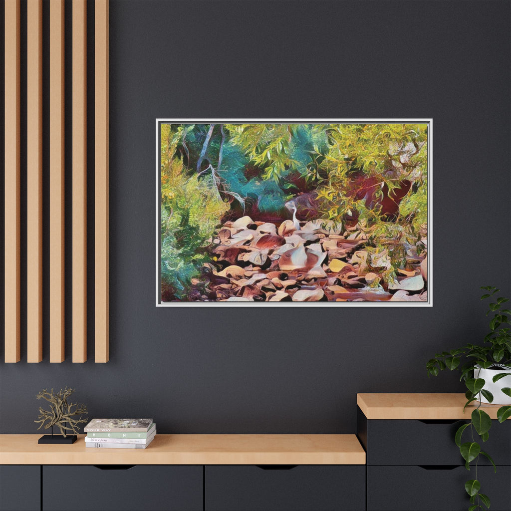 Where Stillness Hunts Framed Matte Canvas Art Print