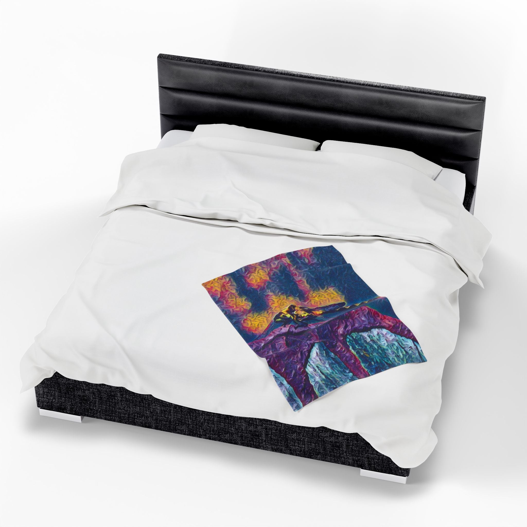 Sentinel of the Crimson Arch Velveteen Plush Blanket