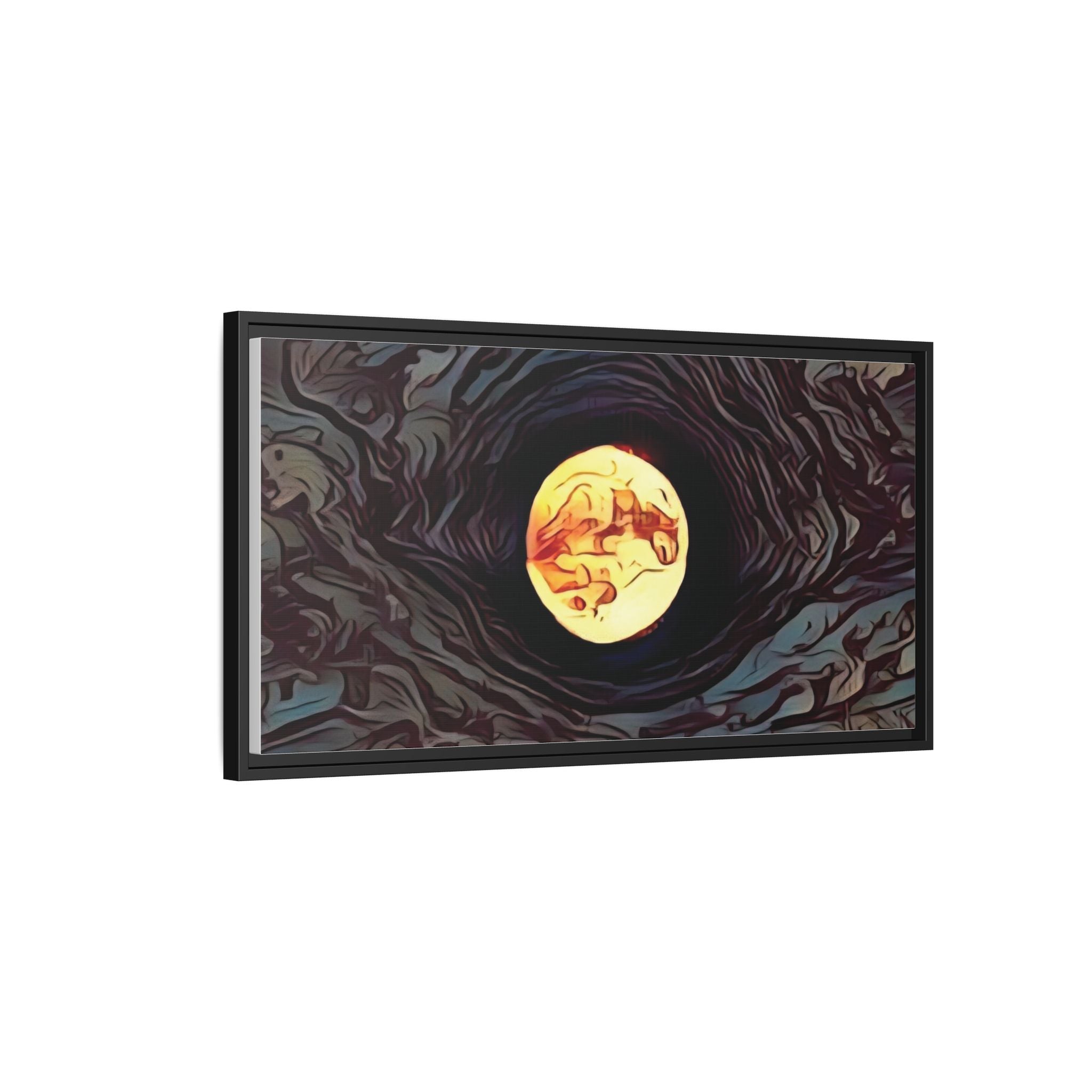 Full Sturgeon Moon Abstract Framed Canvas Art Print