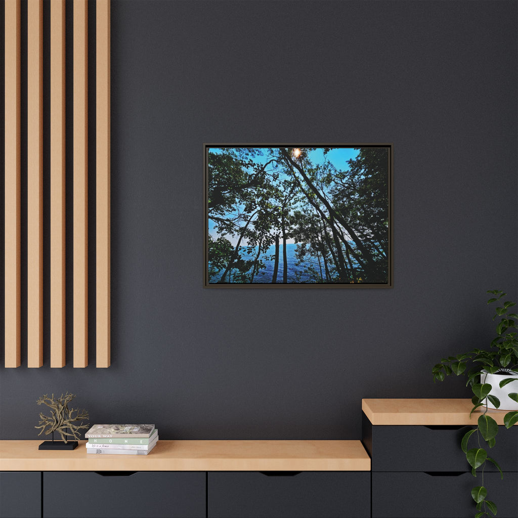Blue Beyond the Branches Framed Matte Canvas Wall Art