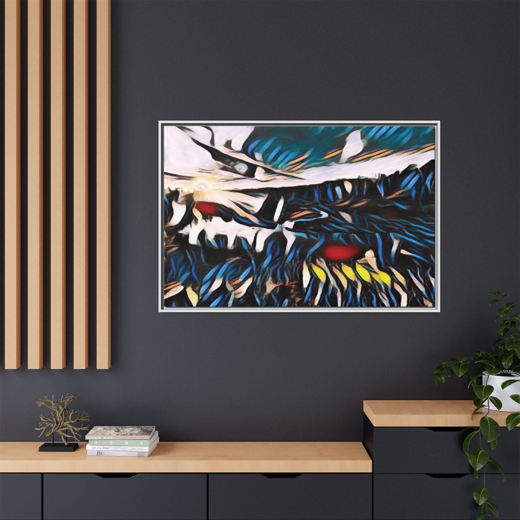 Gooseberry River Meander Bend Framed Abstract Art Print