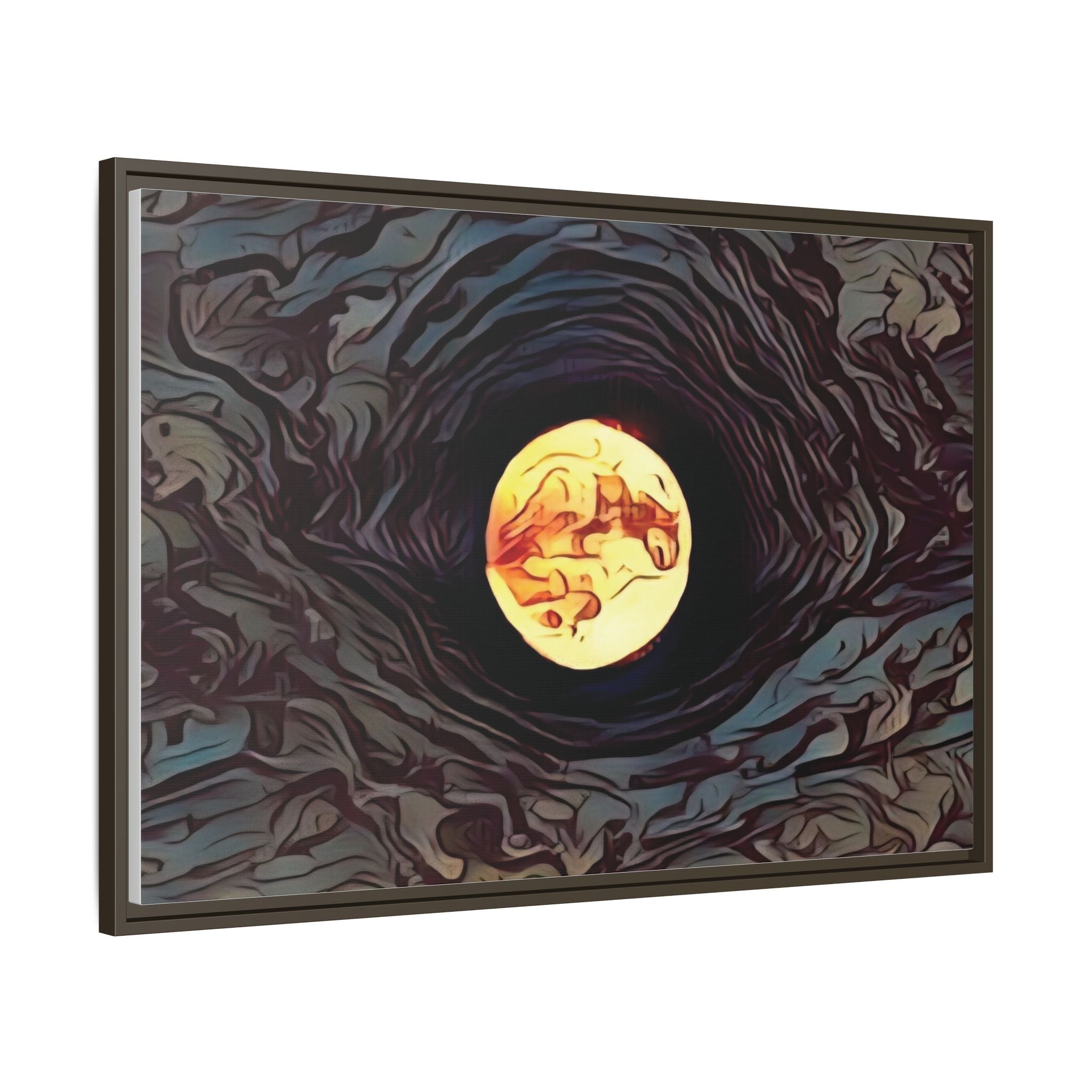 Full Sturgeon Moon Abstract Framed Canvas Art Print