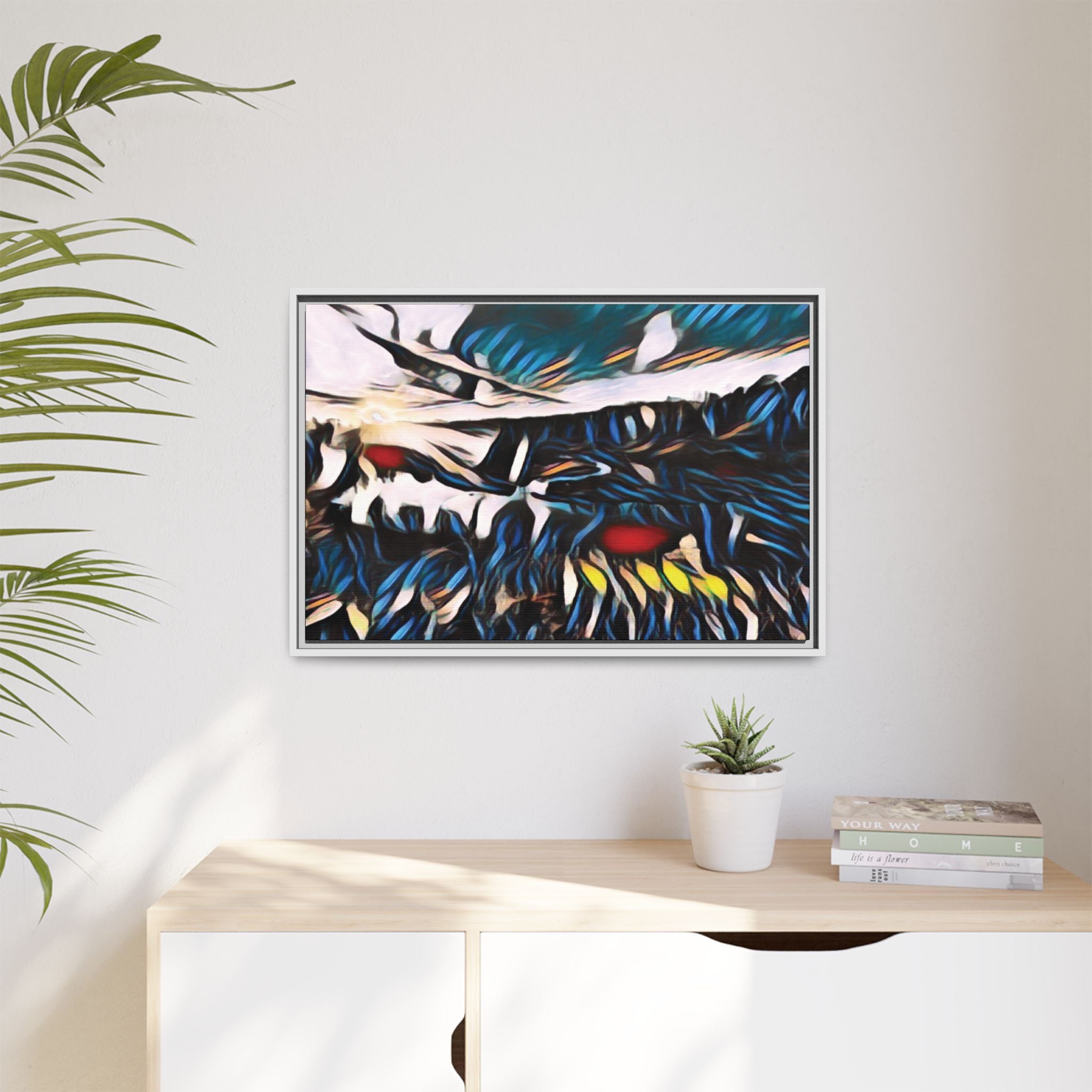 Gooseberry River Meander Bend Framed Abstract Art Print