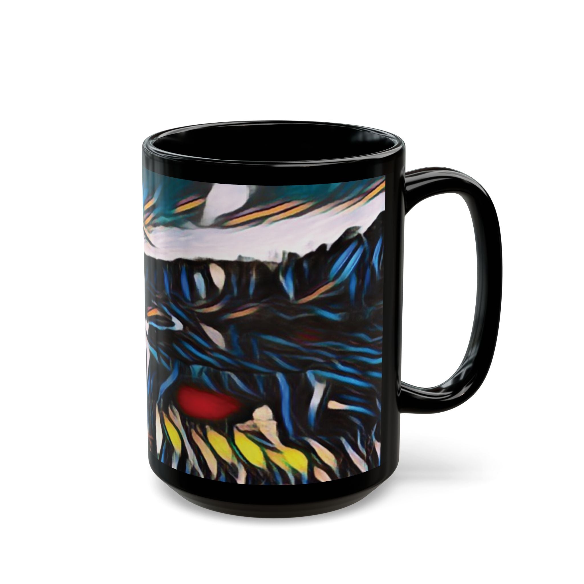 Gooseberry River Meander Bend Black Mug