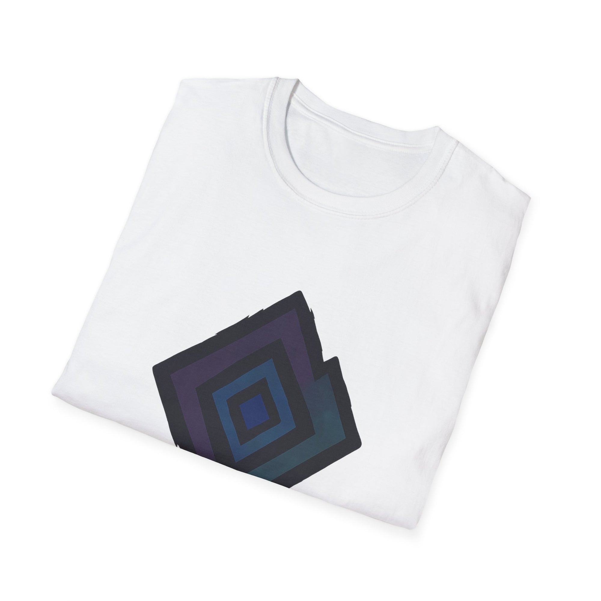 Geometric Art Unisex Softstyle T-Shirt, Comfortable Tee, Casual Wear, Gift for Artsy Friends, Weekend Outfit, Everyday Fashion