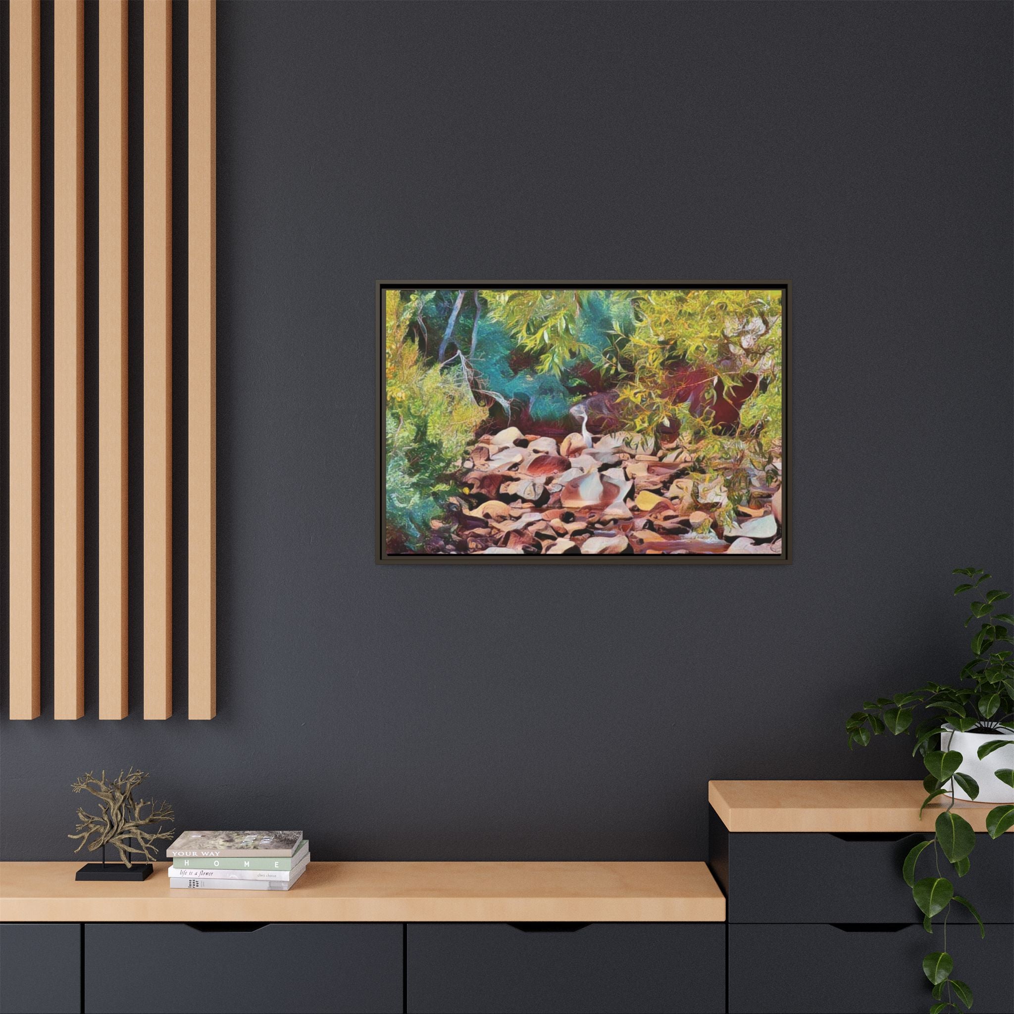 Where Stillness Hunts Framed Matte Canvas Art Print