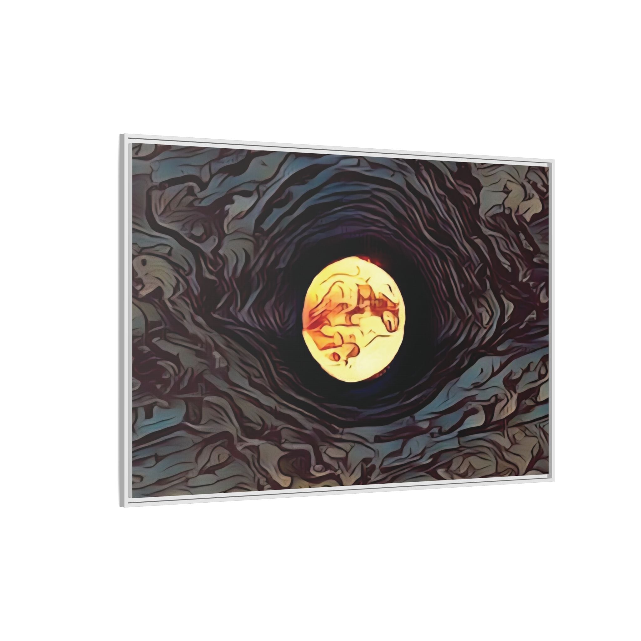 Full Sturgeon Moon Abstract Framed Canvas Art Print