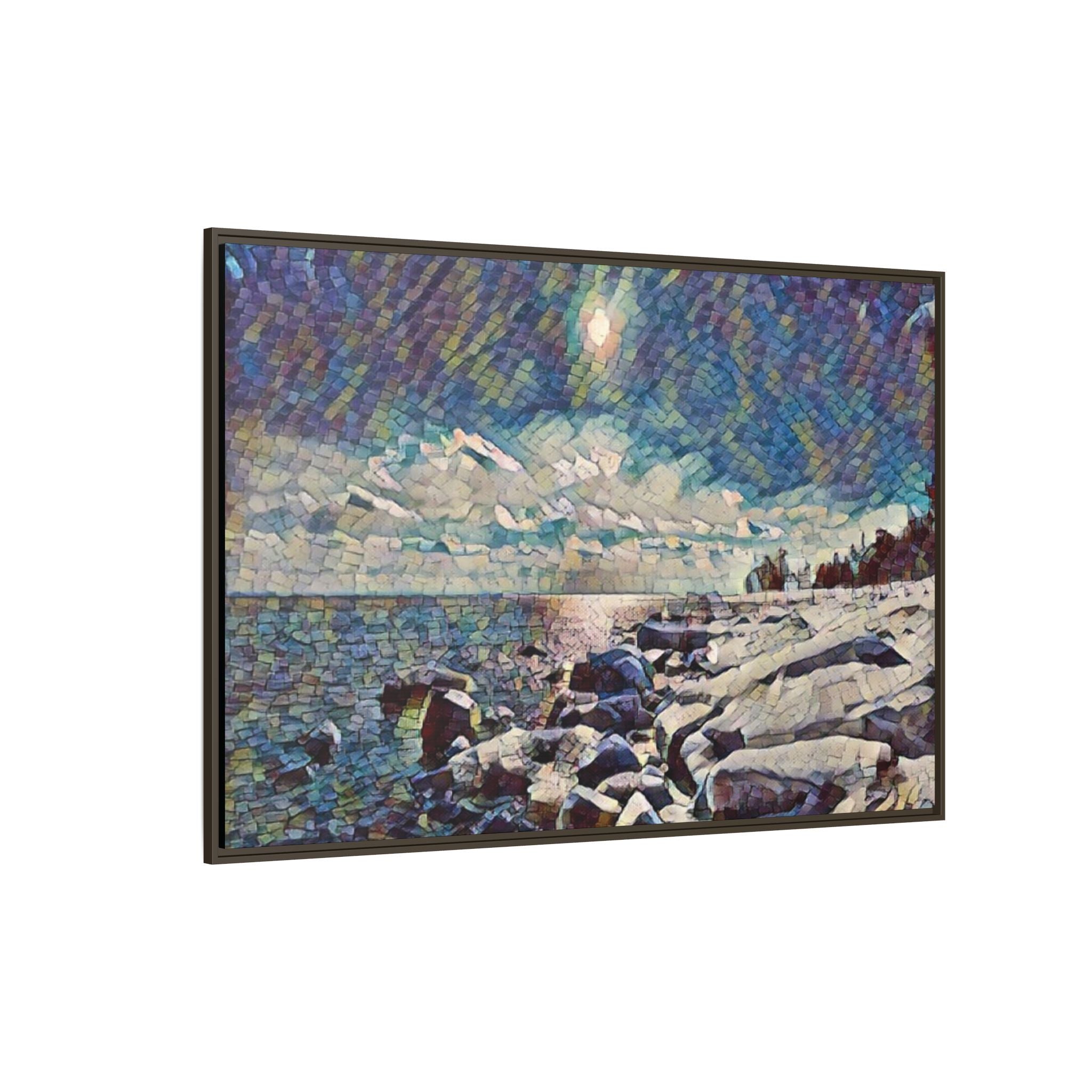 Shimmering Shore Framed Matte Canvas Art Print