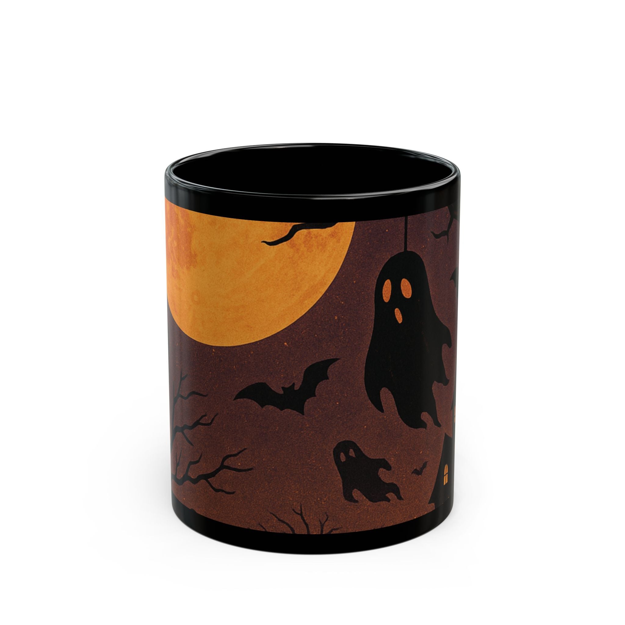 Halloween Ghostly Black Mug