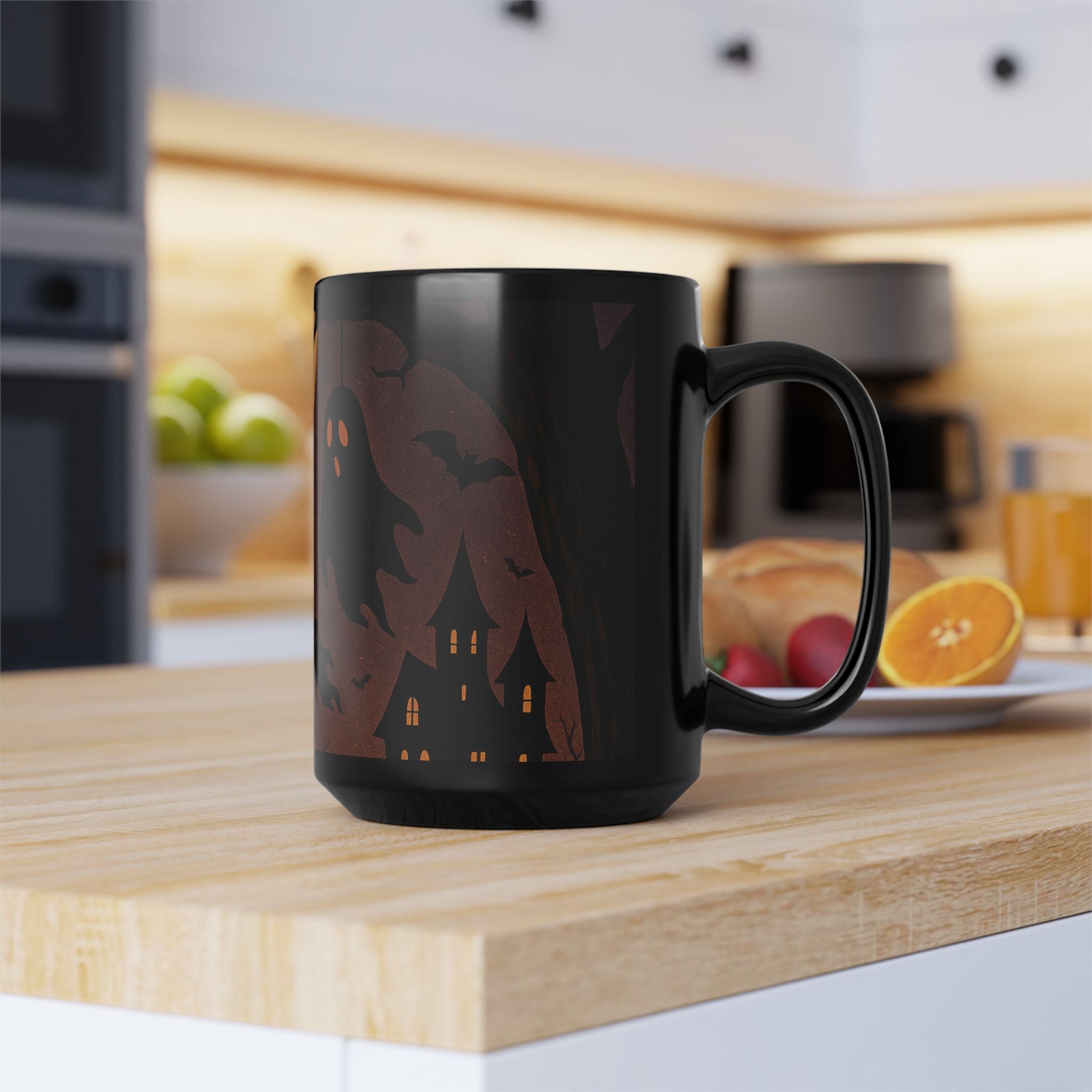 Halloween Ghostly Black Mug