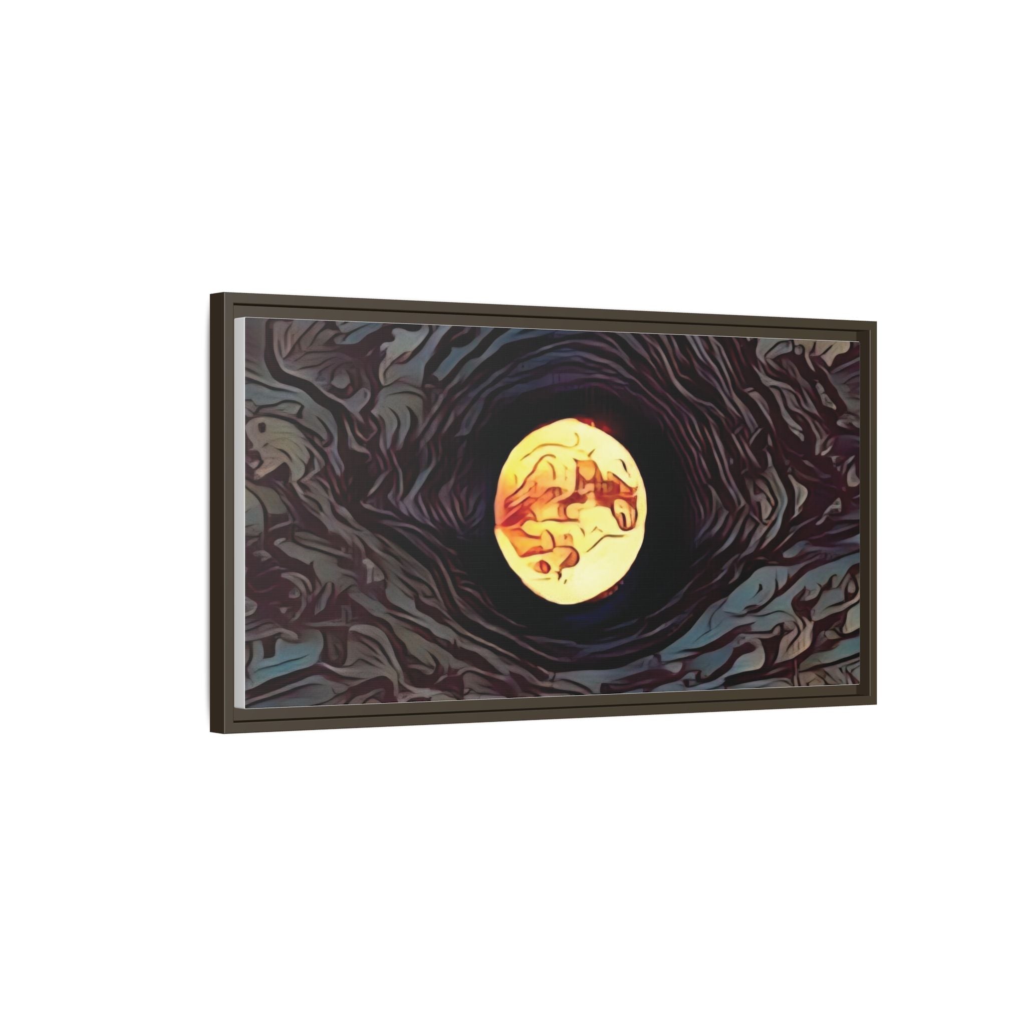 Full Sturgeon Moon Abstract Framed Canvas Art Print