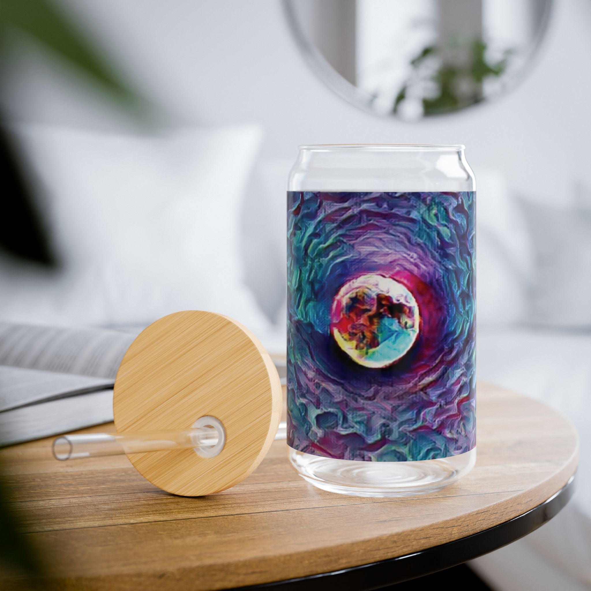 Full Sturgeon Moon Glass Sipper with Straw