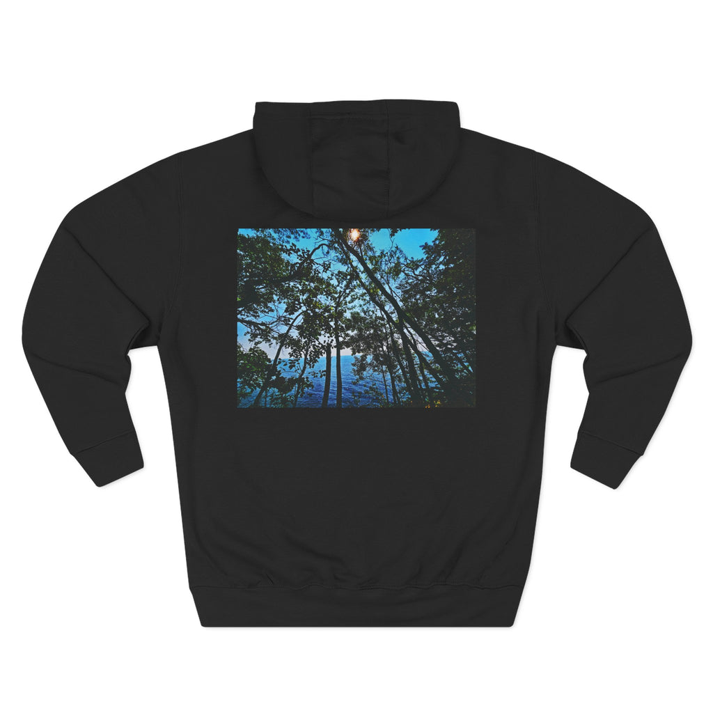 Blue Beyond the Branches Three-Panel Fleece Hoodie