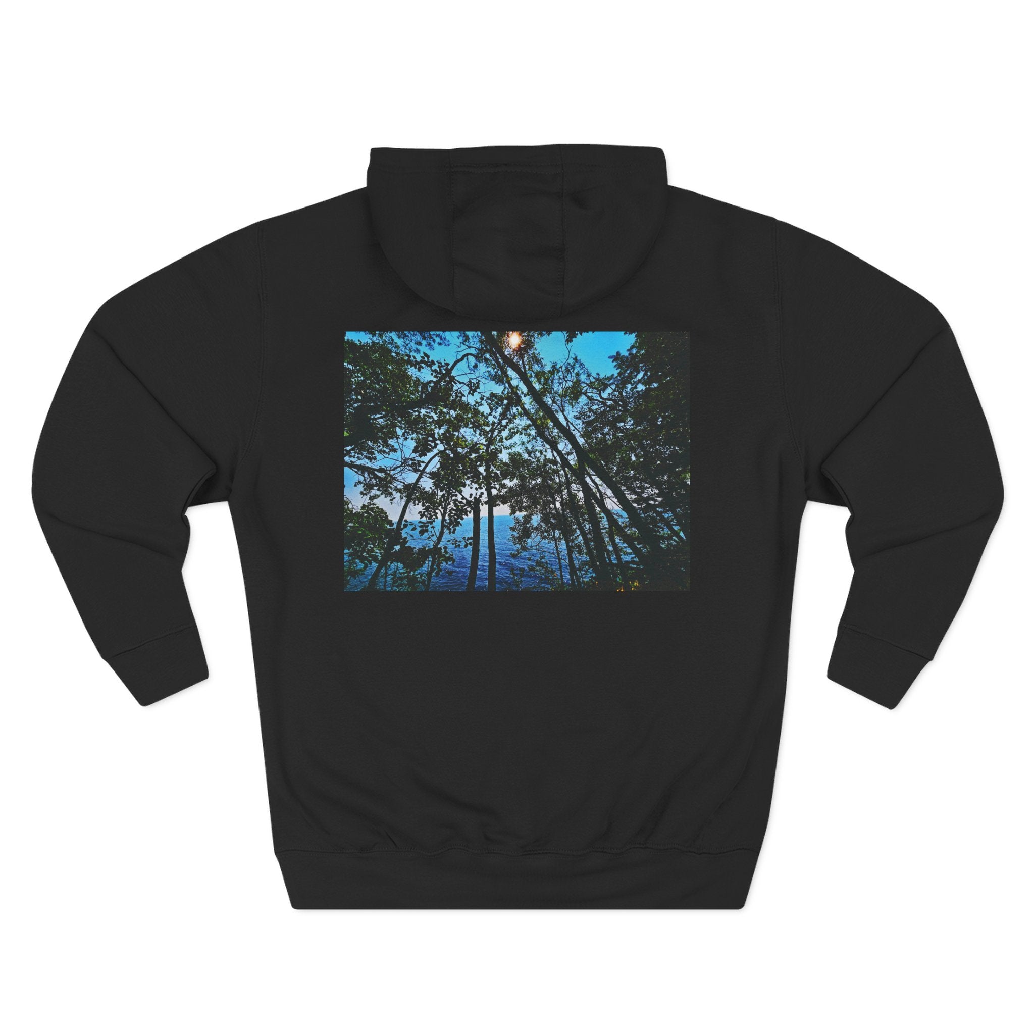 Blue Beyond the Branches Three-Panel Fleece Hoodie
